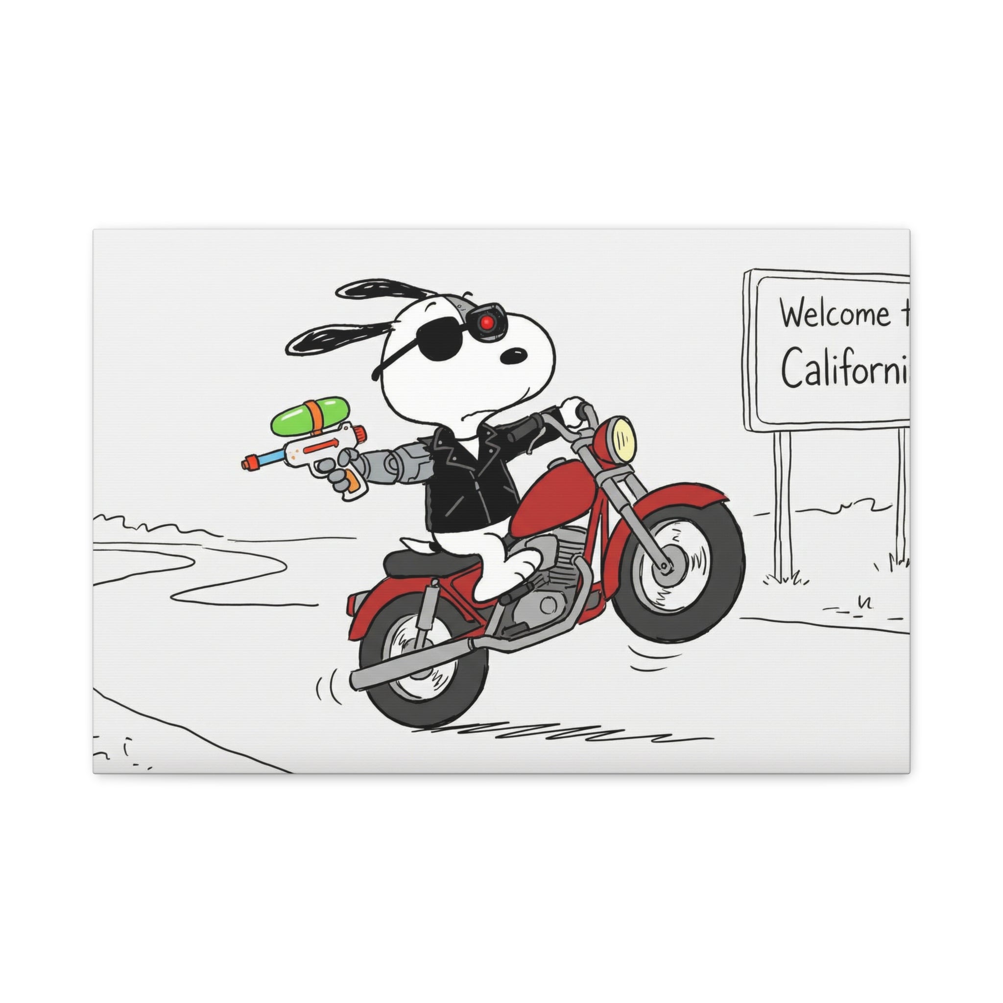 Biker Dog Matte Canvas