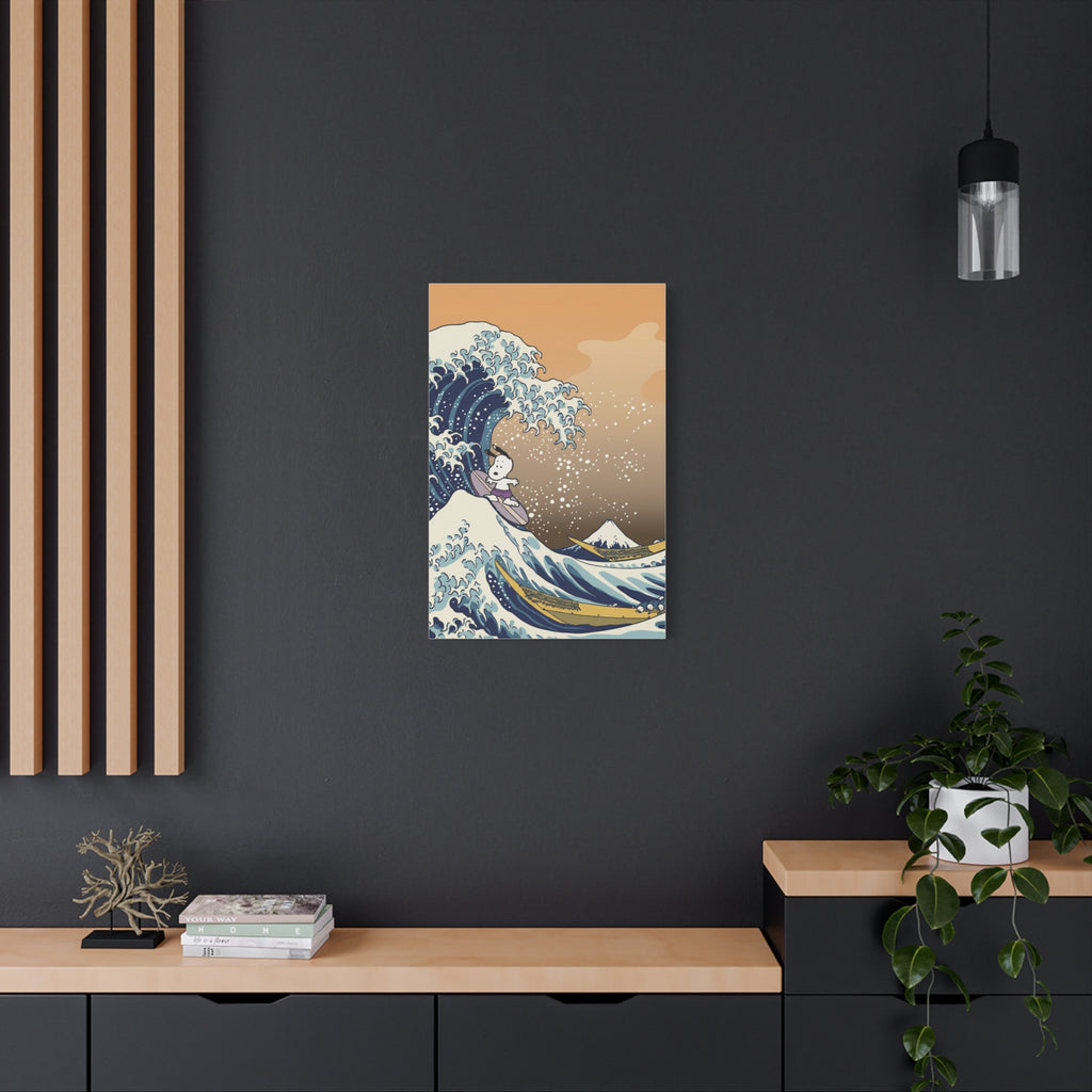 Surfing Snoopy Wave Canvas