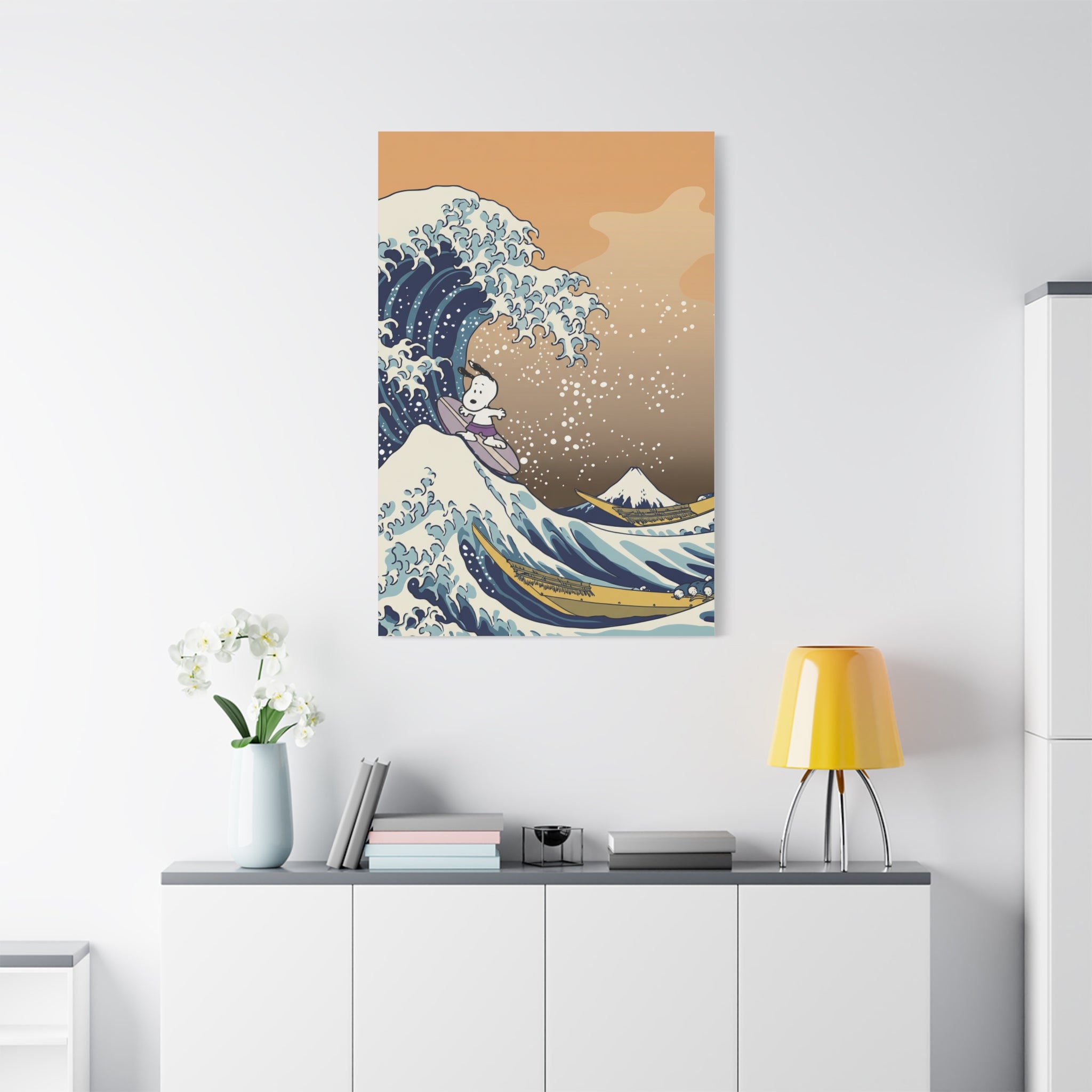 Surfing Snoopy Wave Canvas