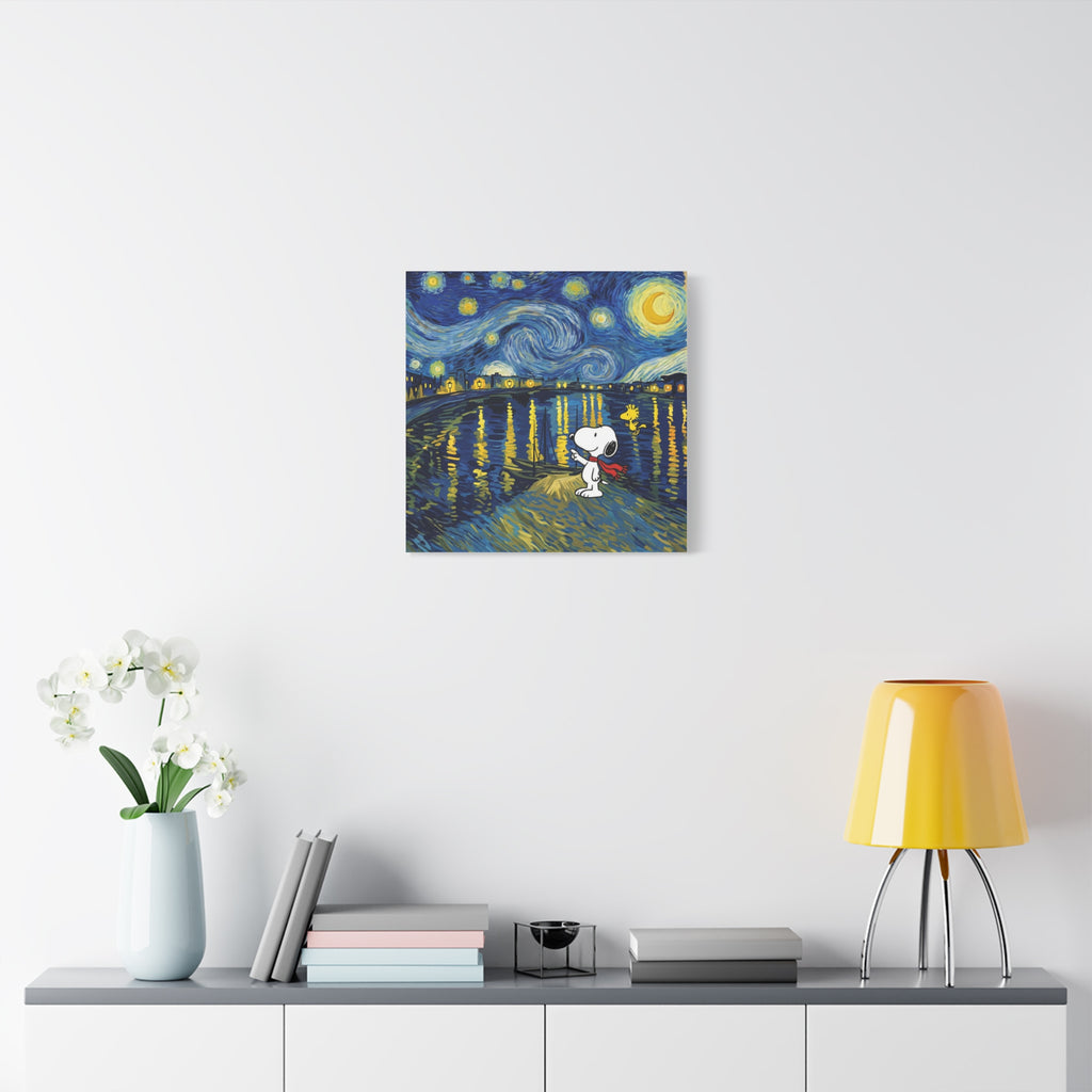 Starry Night Snoopy Canvas
