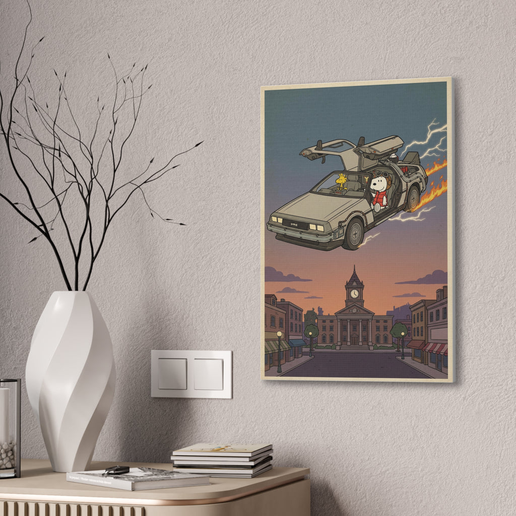 Time Traveling Dog Canvas