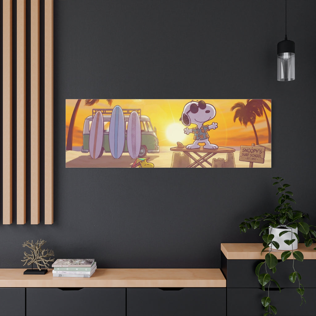 Surfing Snoopy Matte Canvas