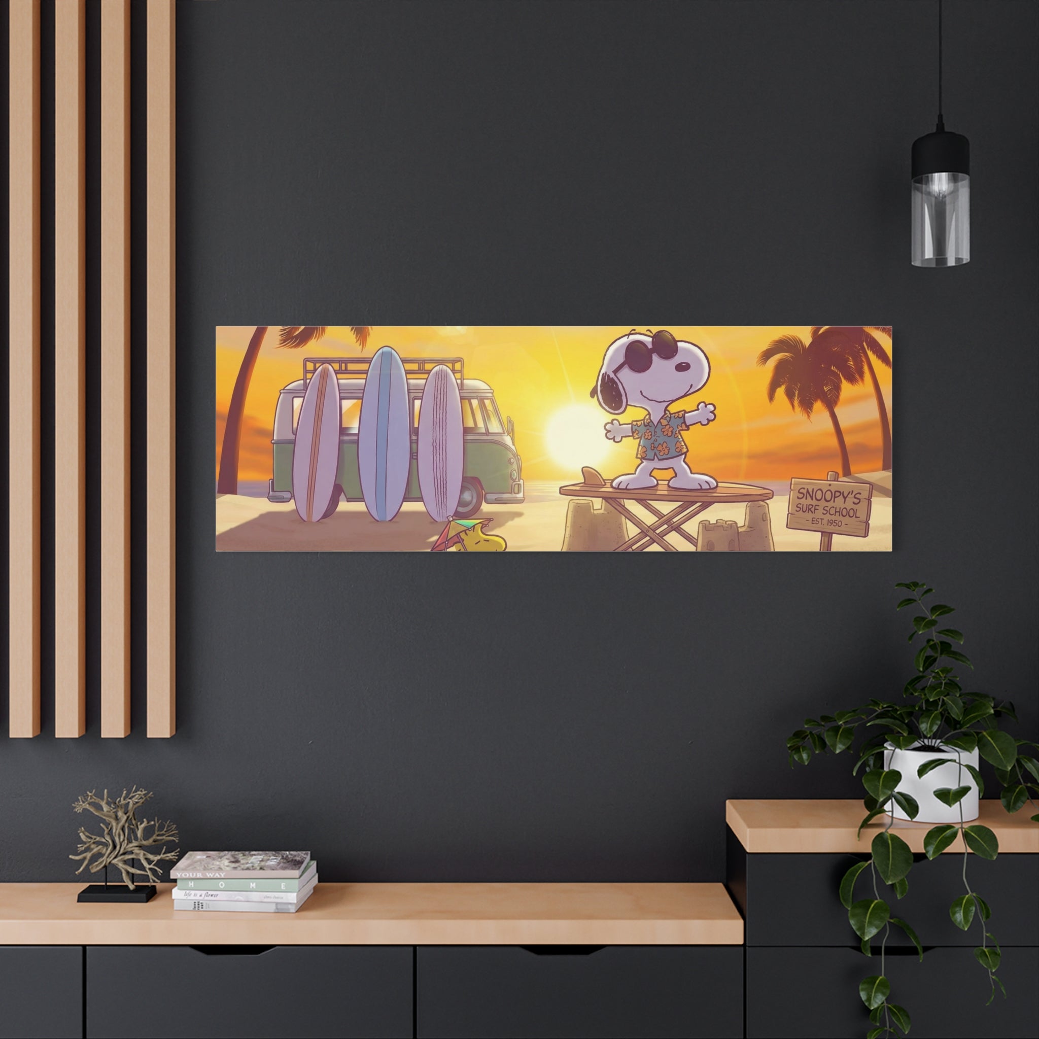 Surfing Snoopy Matte Canvas