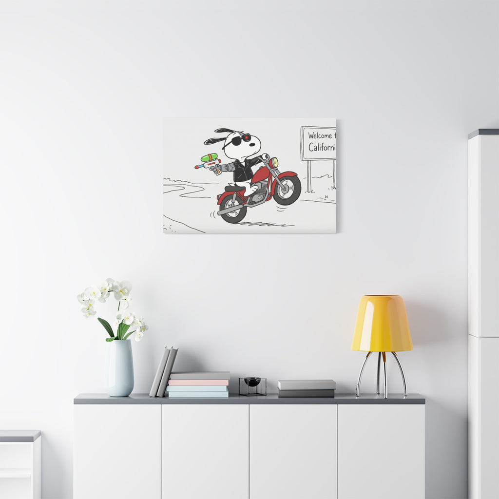 Biker Dog Matte Canvas