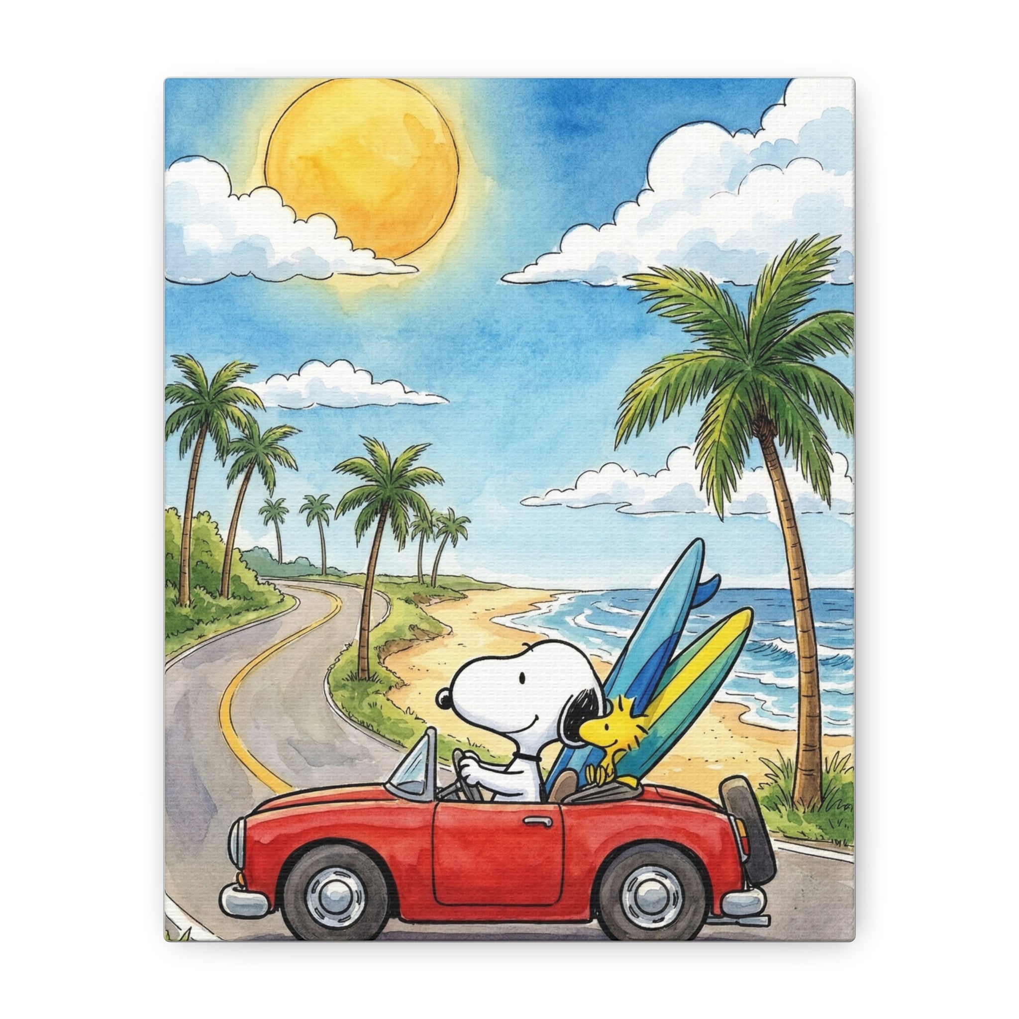 Surf Dog Road Trip Canvas