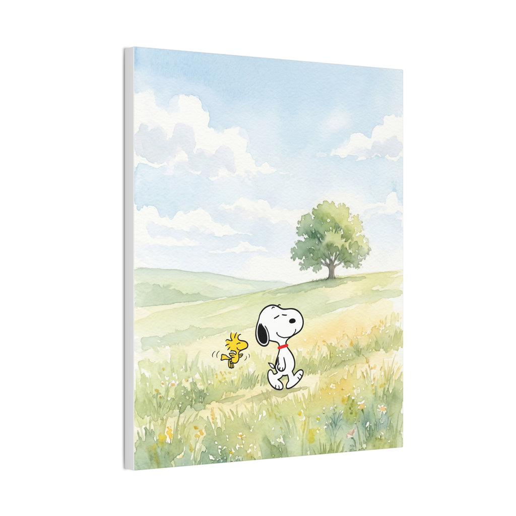 Snoopy and Woodstock Meadow Canvas