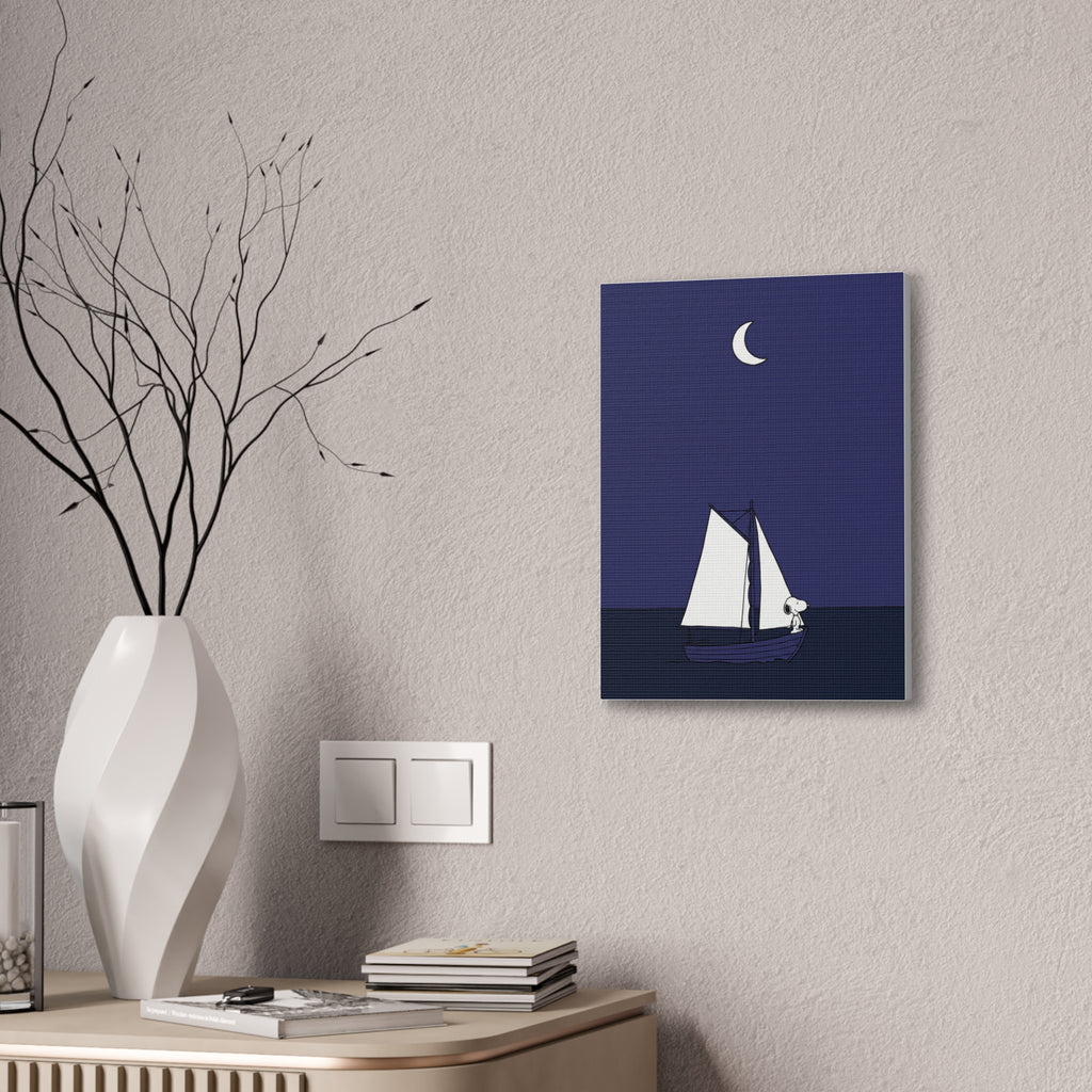 Sailboat Night Scene Canvas