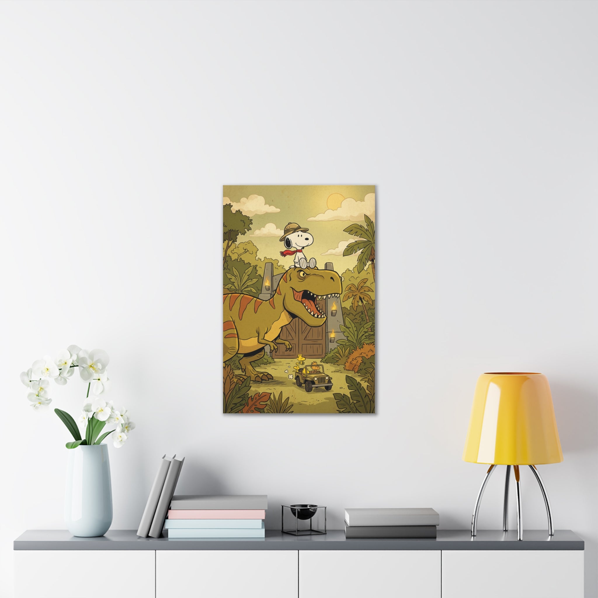 Snoopy Dino Adventure Canvas