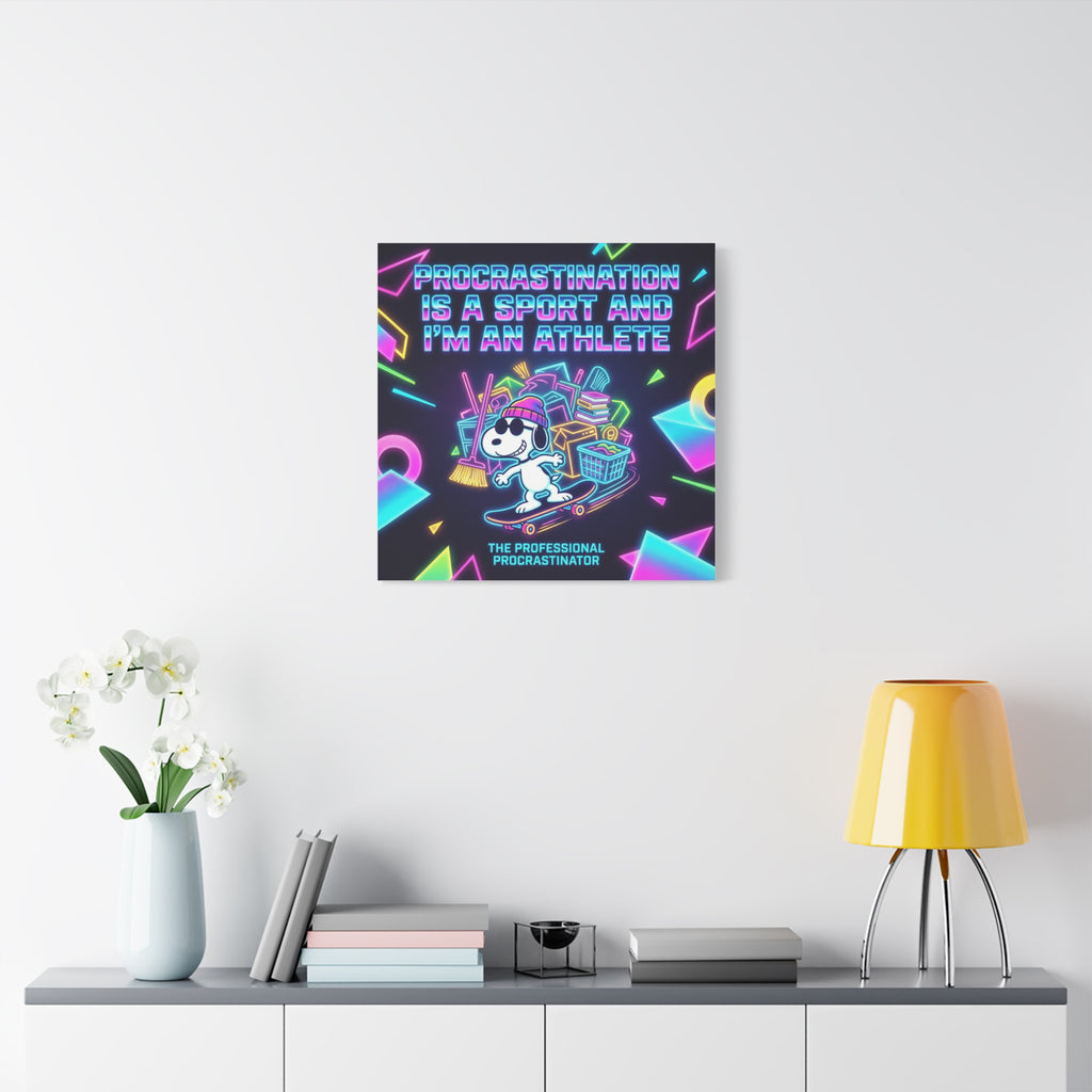 Procrastination Sport Snoopy Canvas