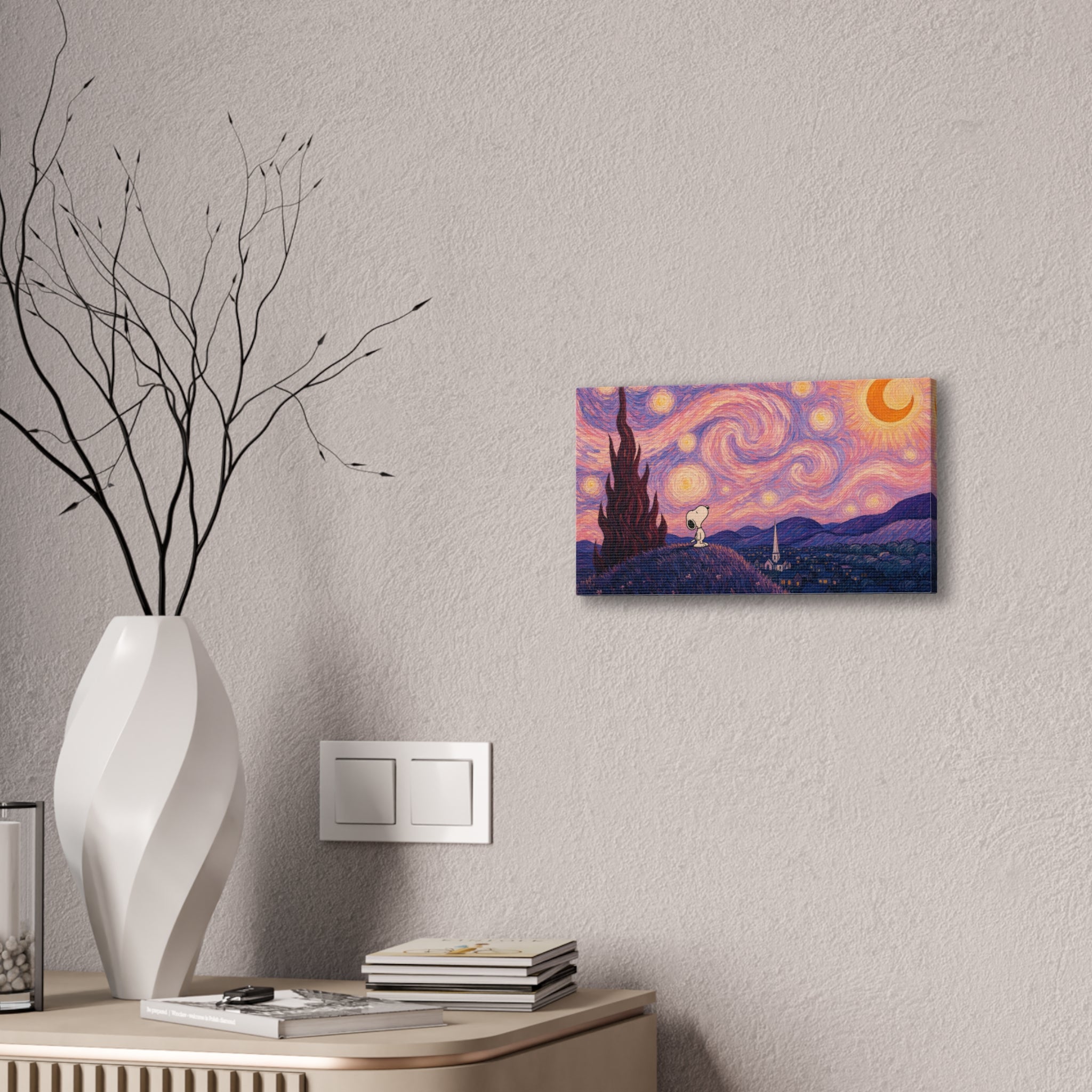 Snoopy Starry Night Canvas