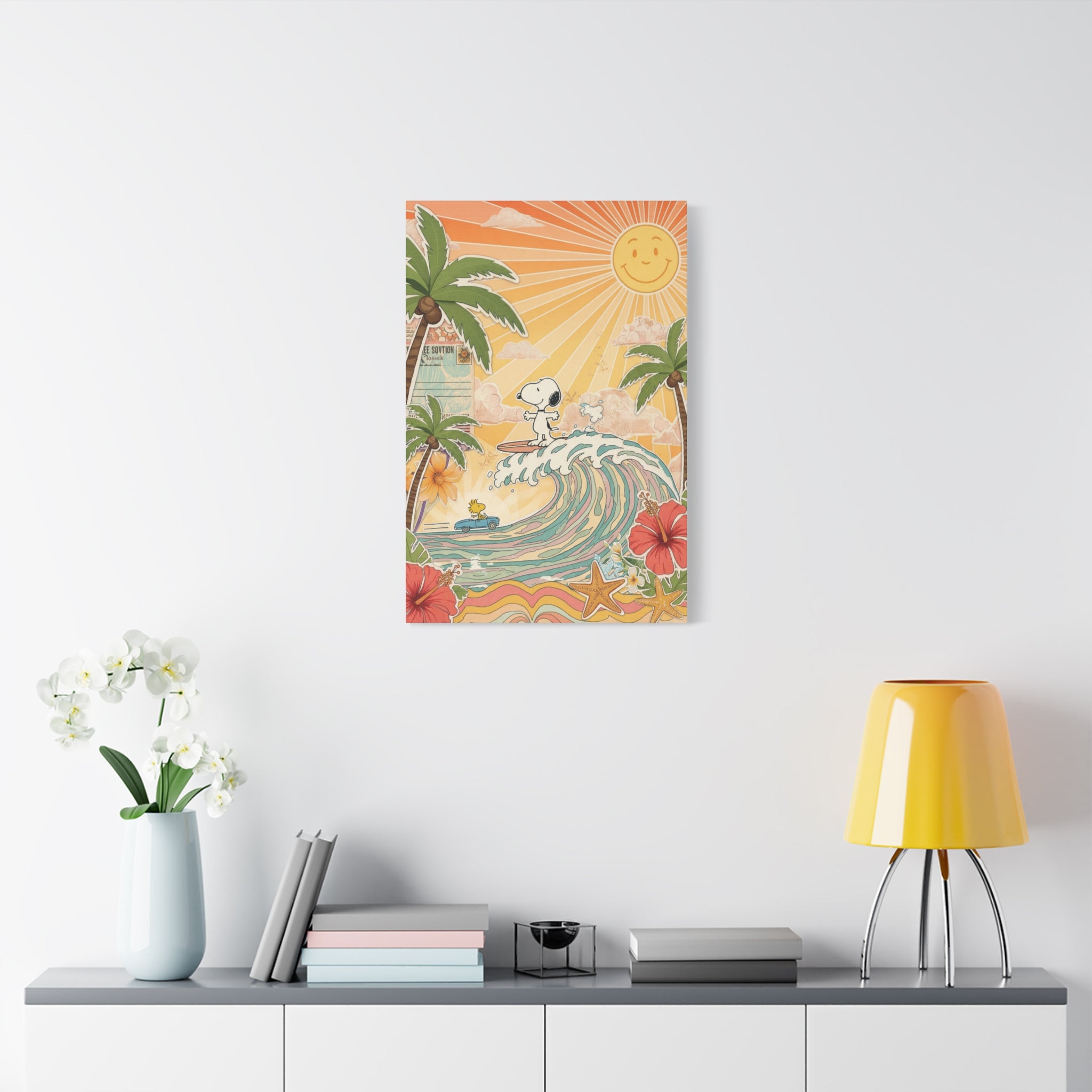 Retro Snoopy Surf Canvas