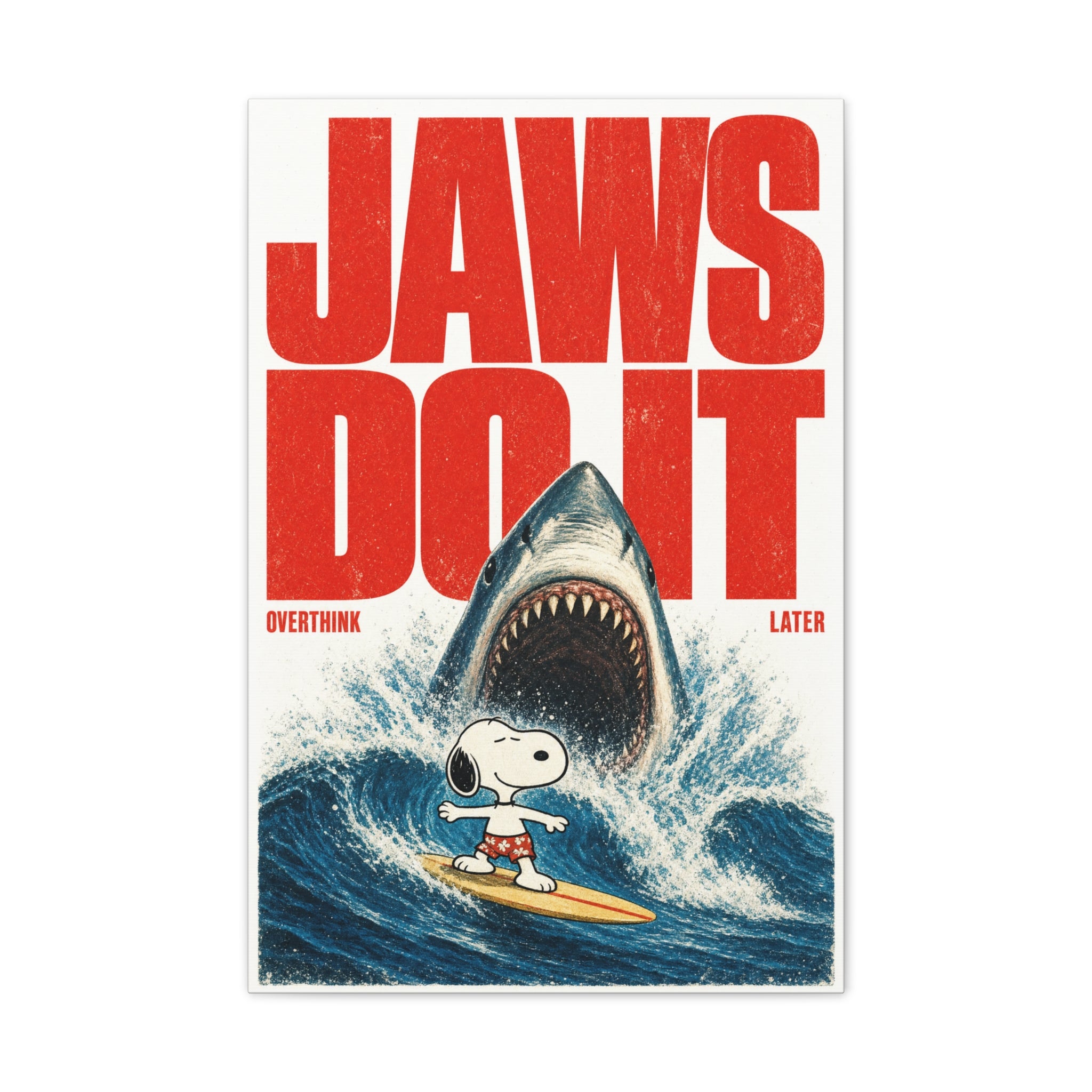 Shark Surf Illustration Canvas