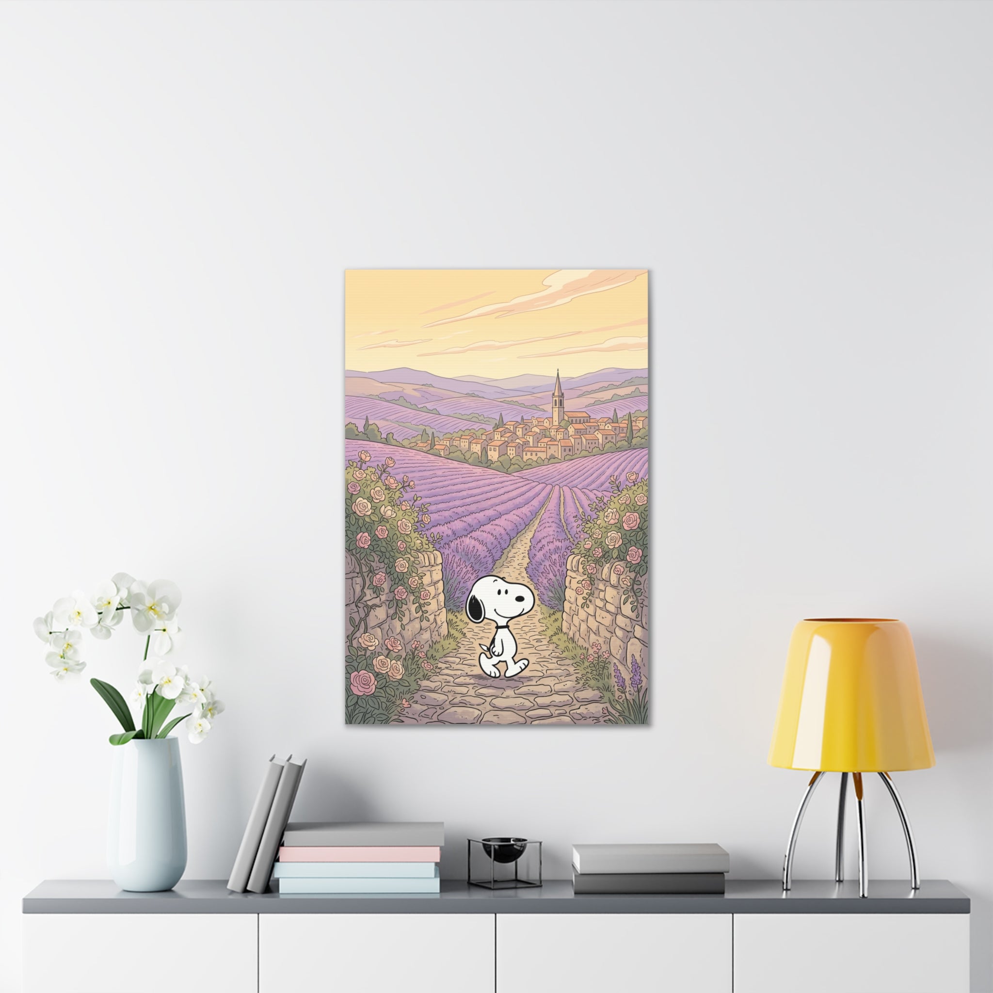 Snoopy in Lavender Fields Canvas