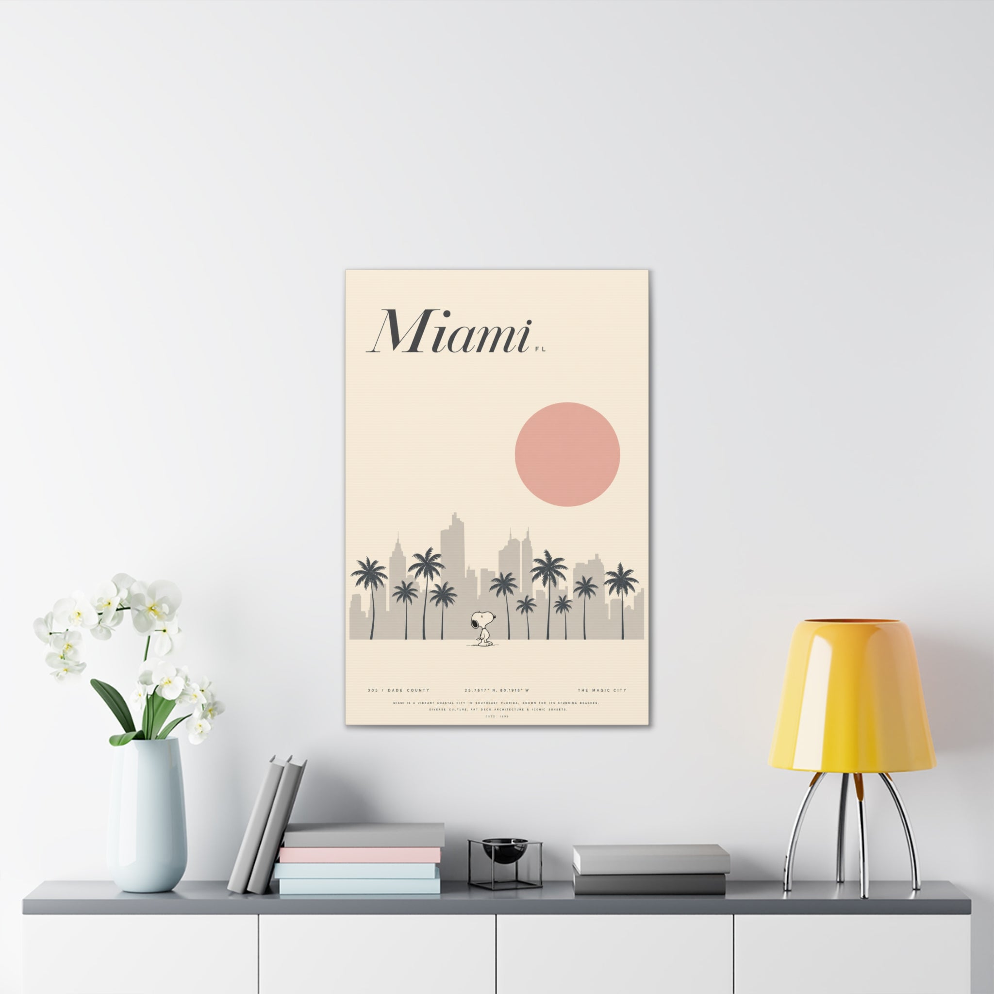 Miami Skyline Sun Canvas
