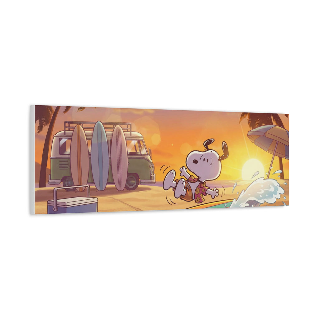 Surfing Snoopy Poster Canvas