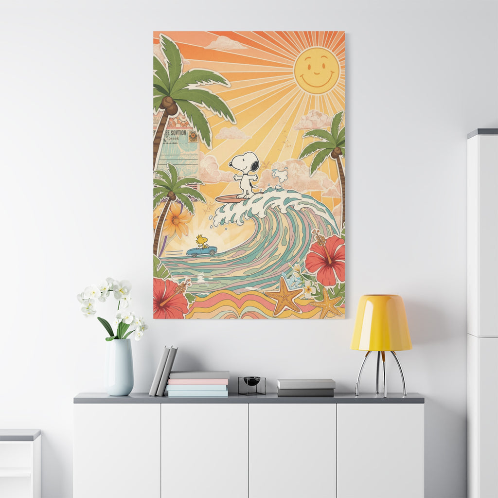 Retro Snoopy Surf Canvas