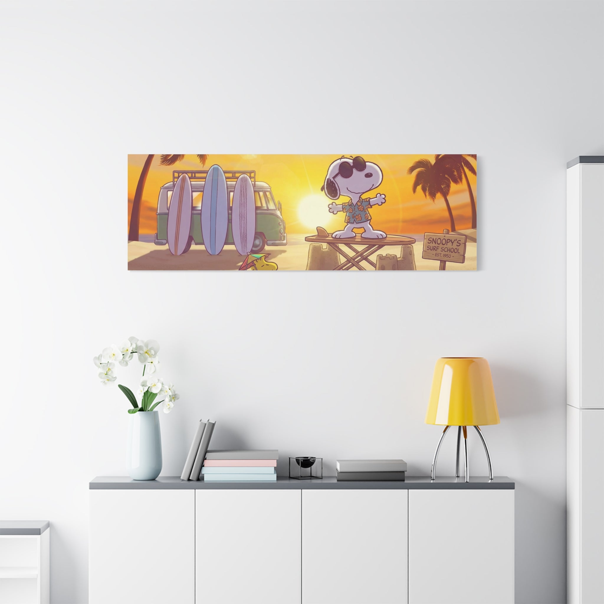 Surfing Snoopy Matte Canvas