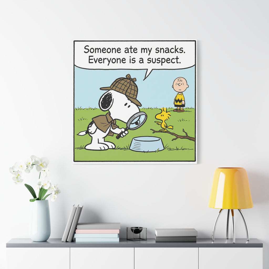 Snoopy Snack Detective Canvas