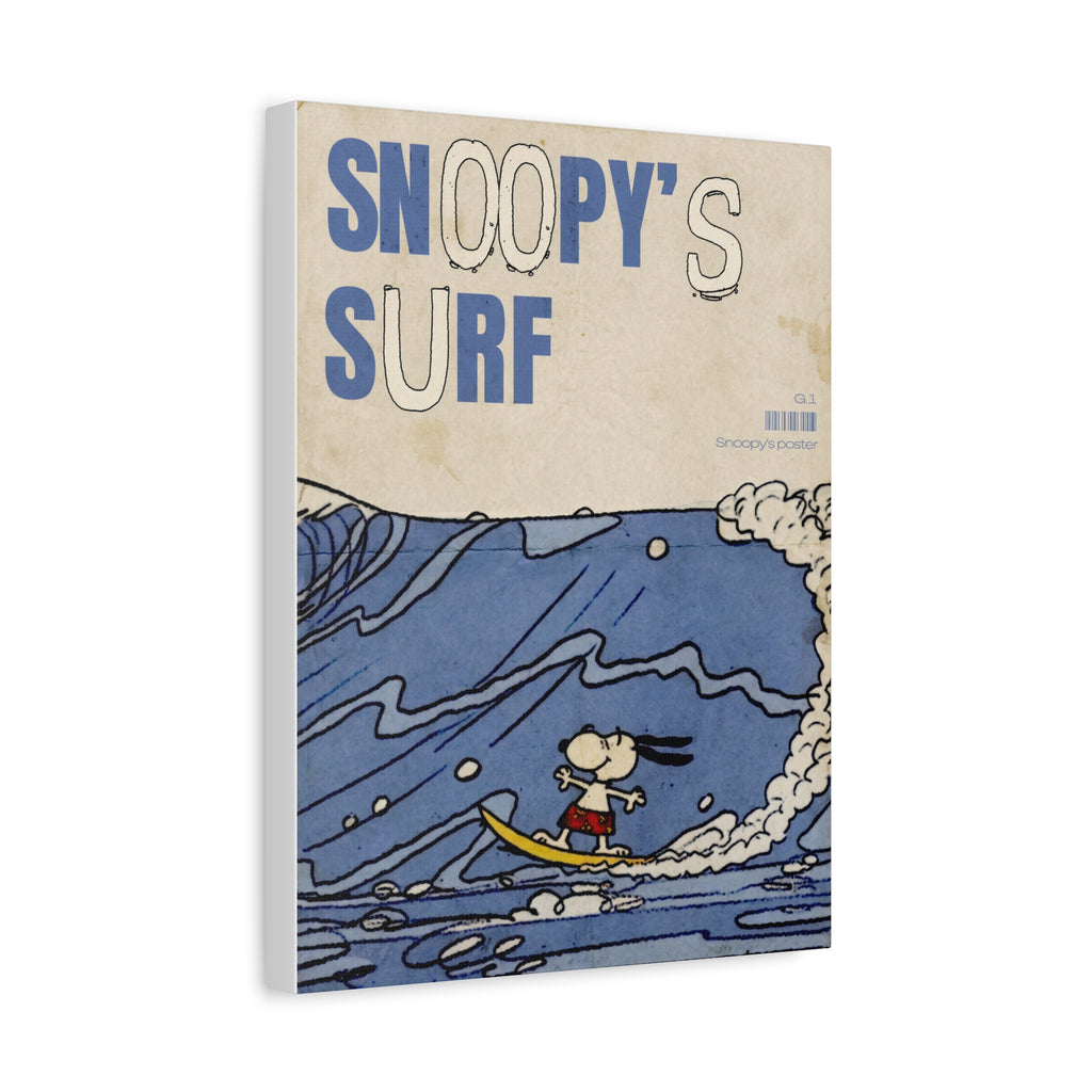 Snoopy Surf Illustration Canvas