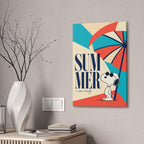 Retro Umbrella Beach Canvas