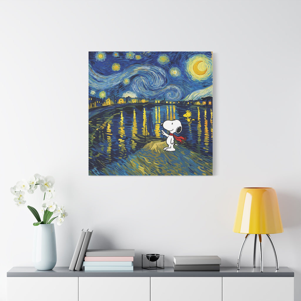 Starry Night Snoopy Canvas