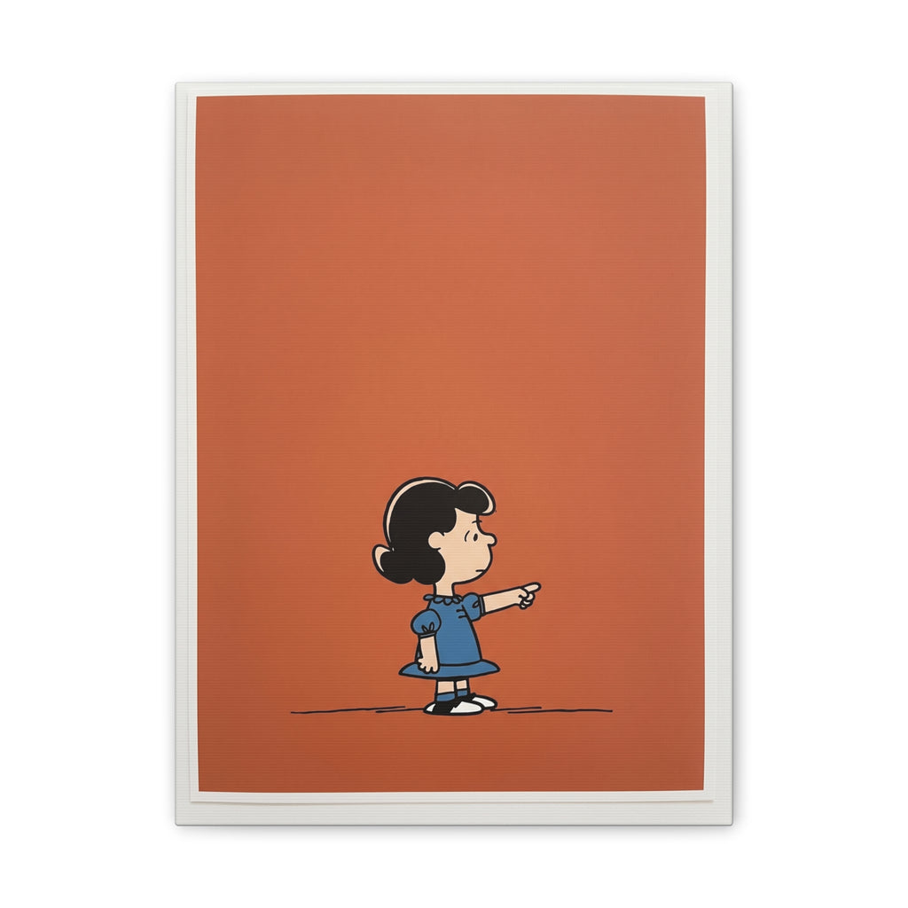 Girl Pointing Illustration Canvas