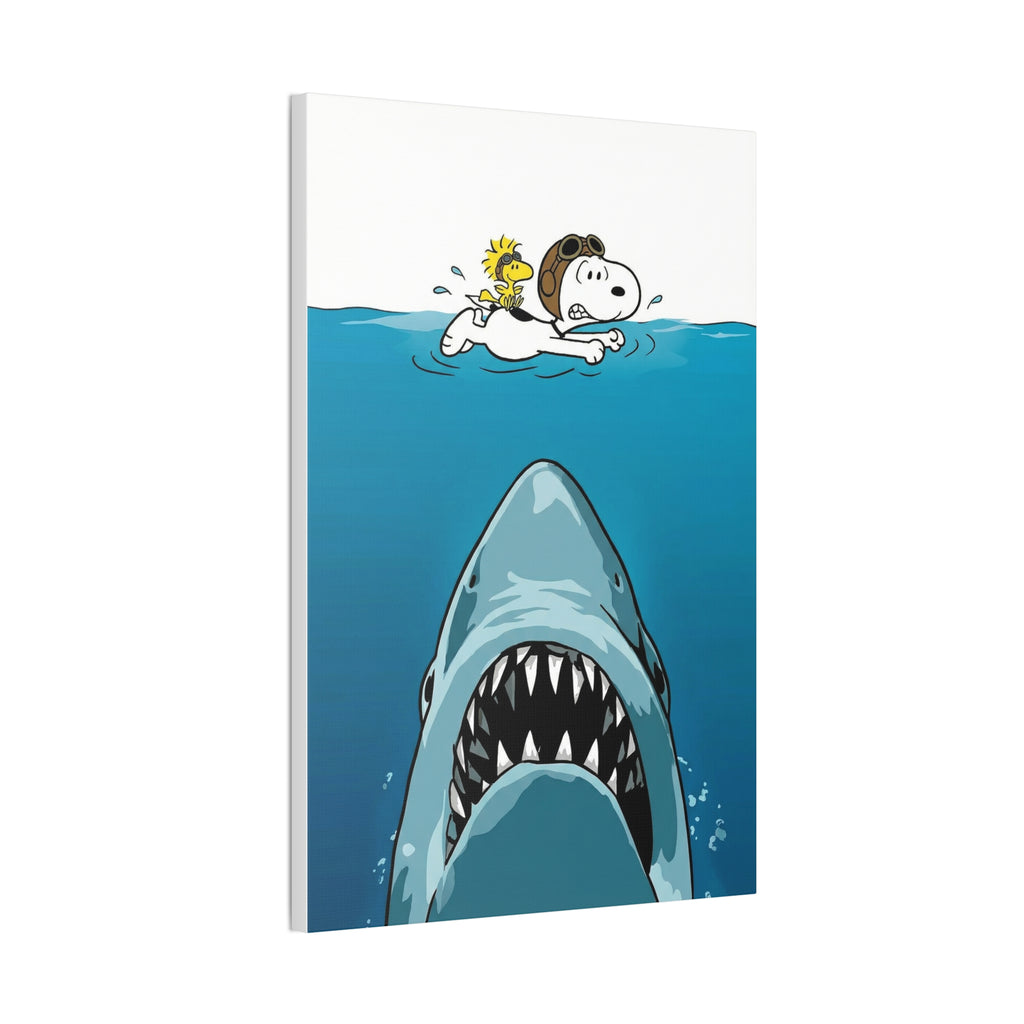 Snoopy Shark Surf Canvas
