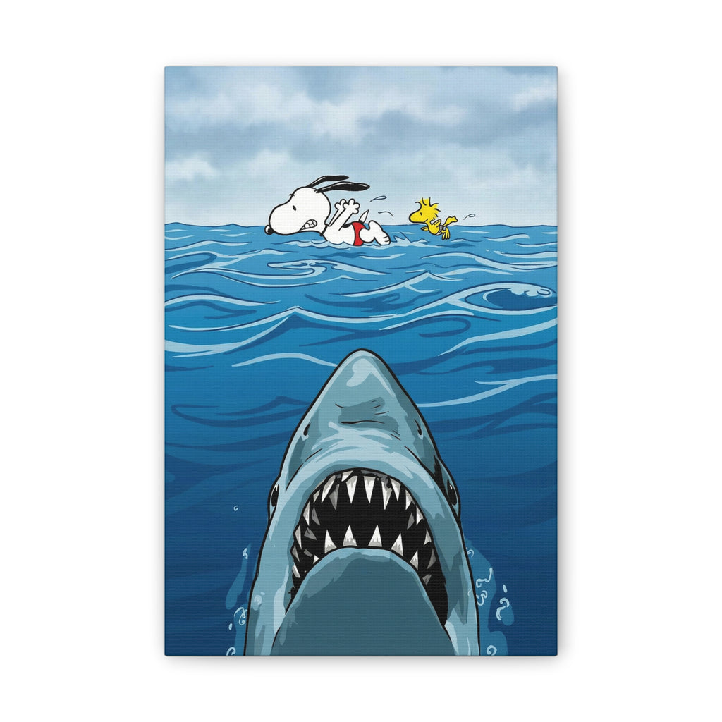 Snoopy Shark Scene Canvas