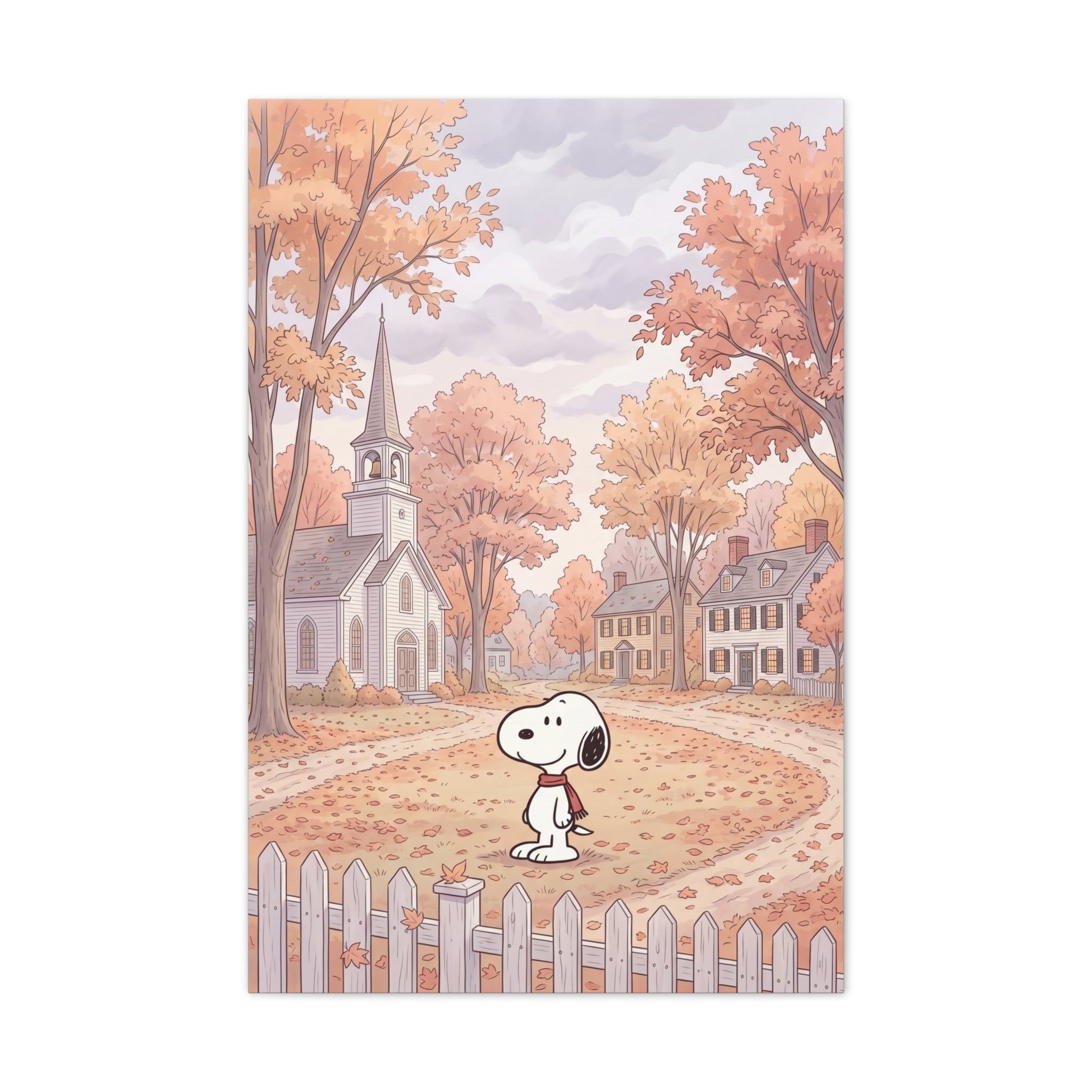 Snoopy Autumn Village Canvas