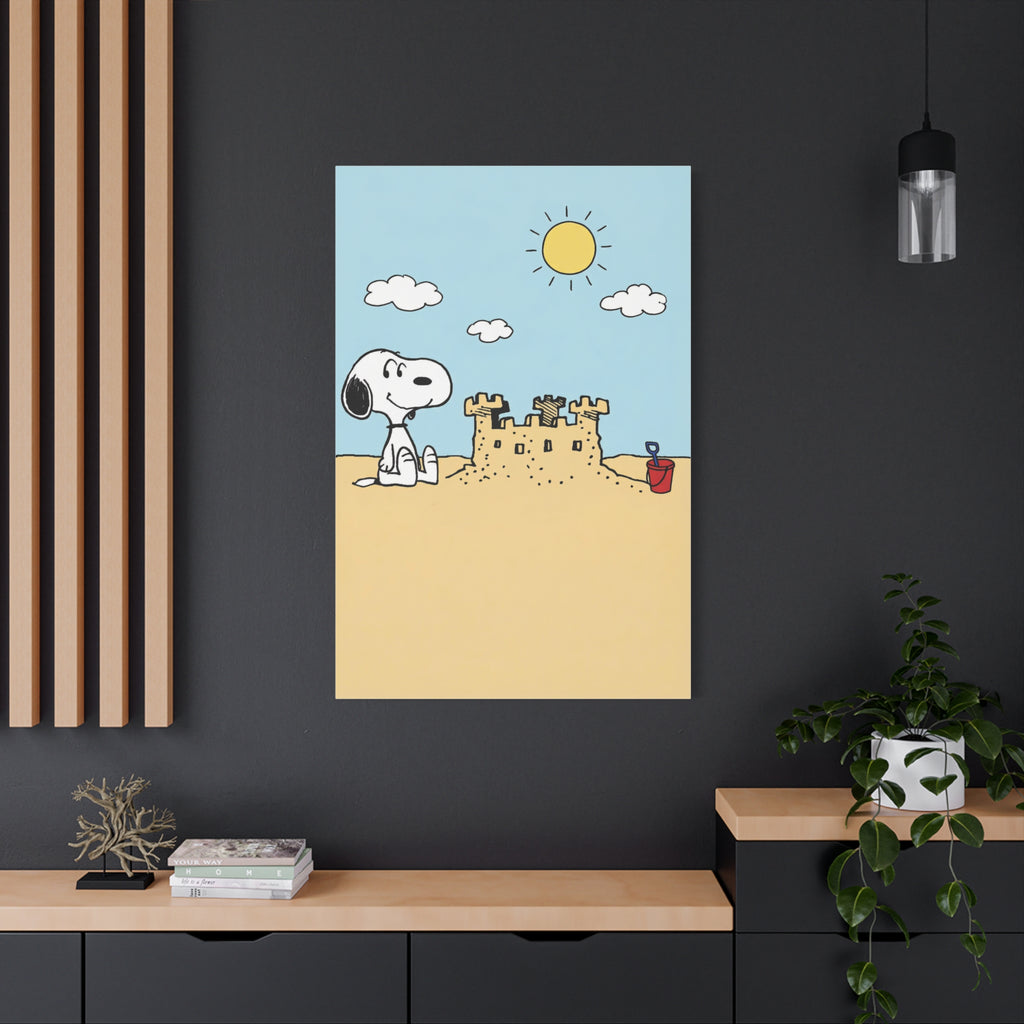 Snoopy Beach Sandcastle Canvas