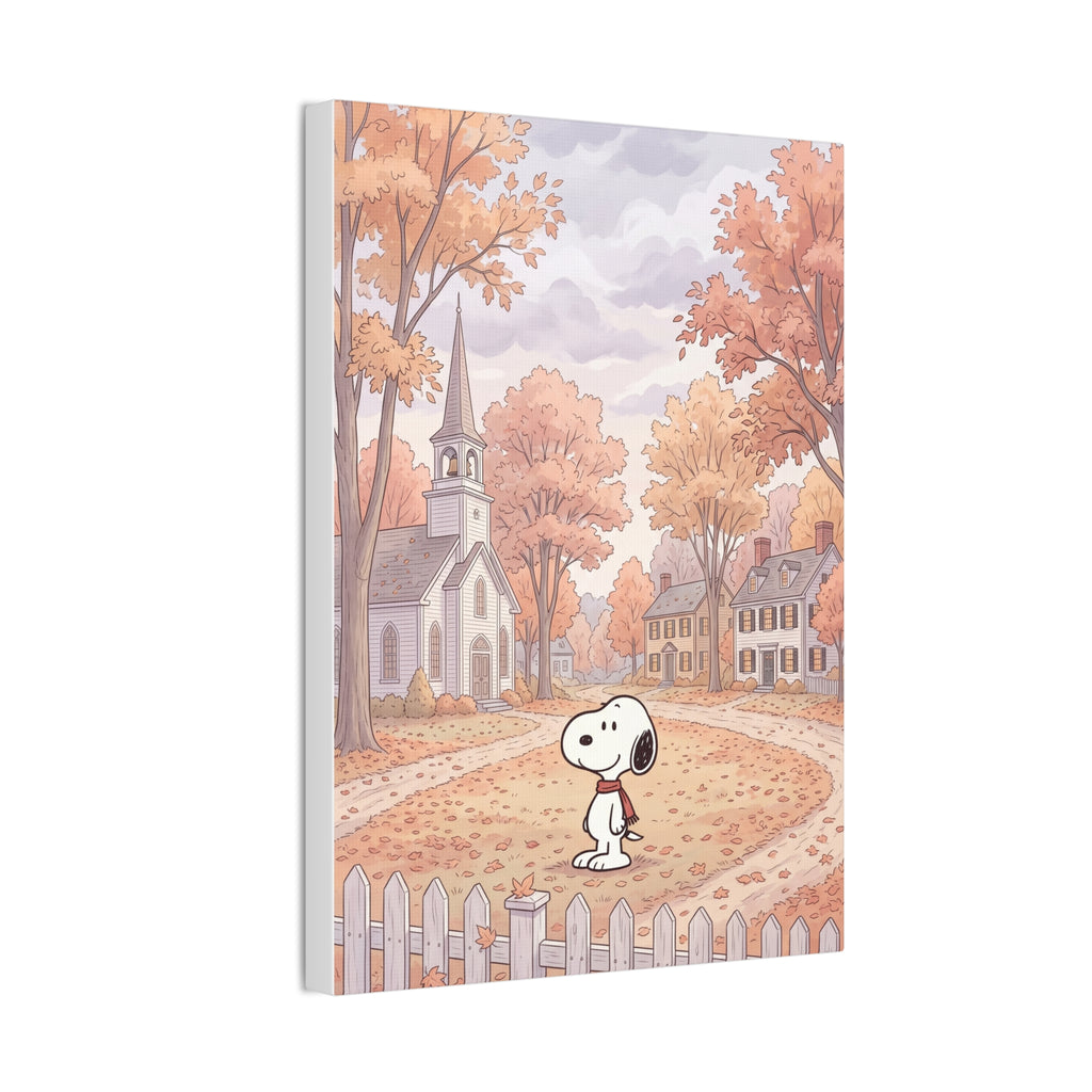 Snoopy Autumn Village Canvas