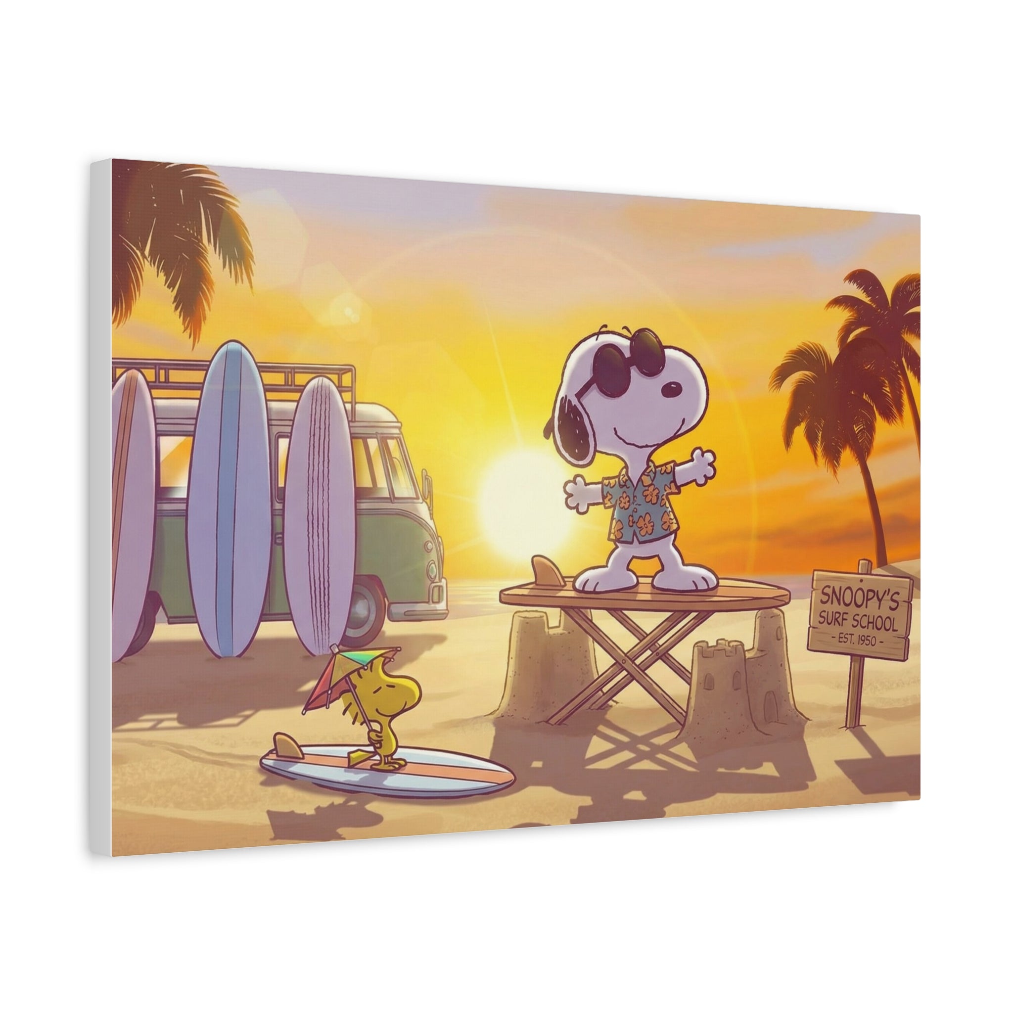 Surfing Snoopy Matte Canvas