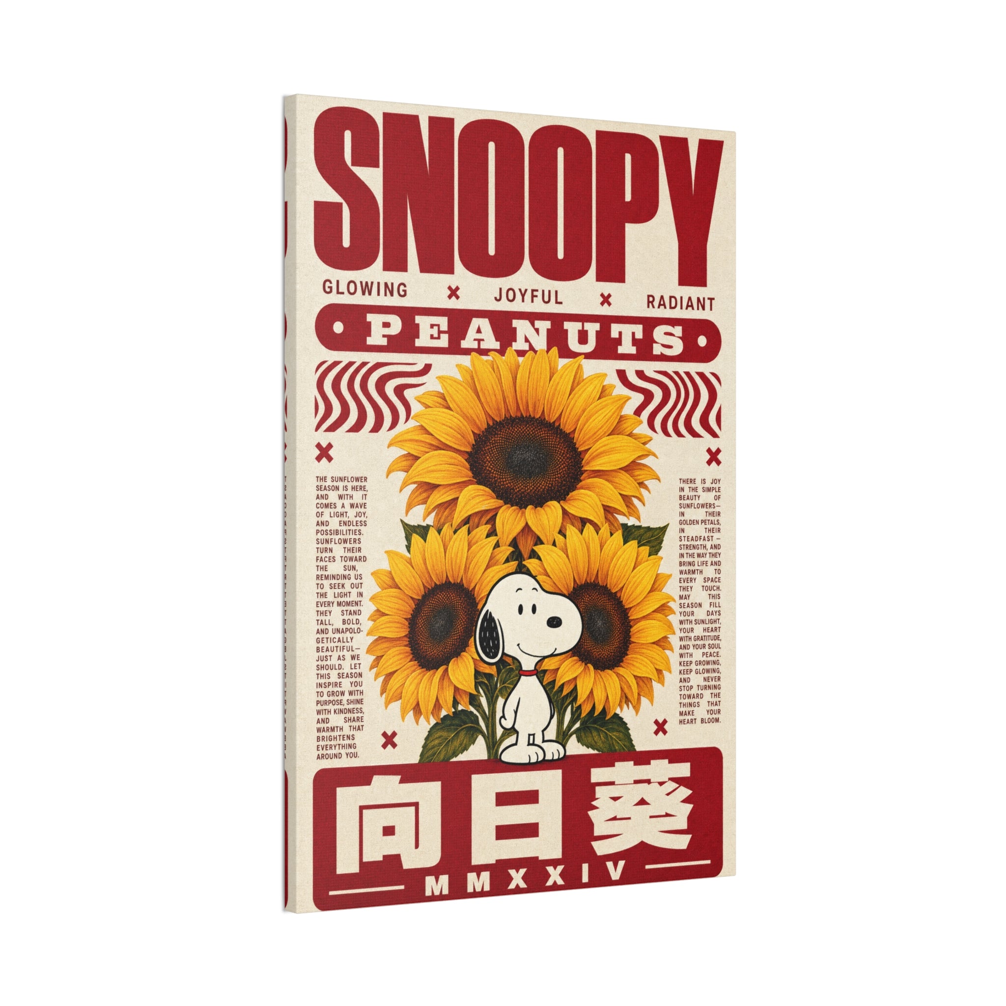 Snoopy Sunflower Peanuts Canvas