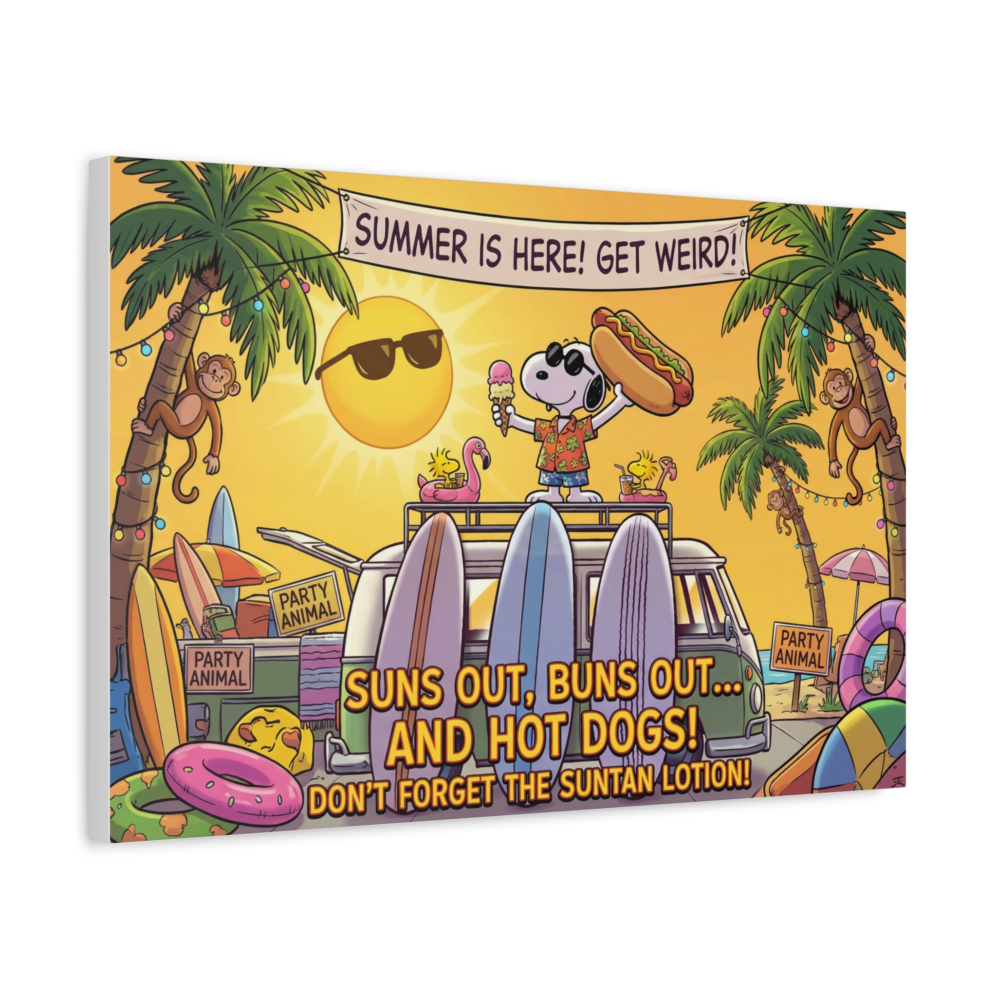 Summer Surf Scene Canvas
