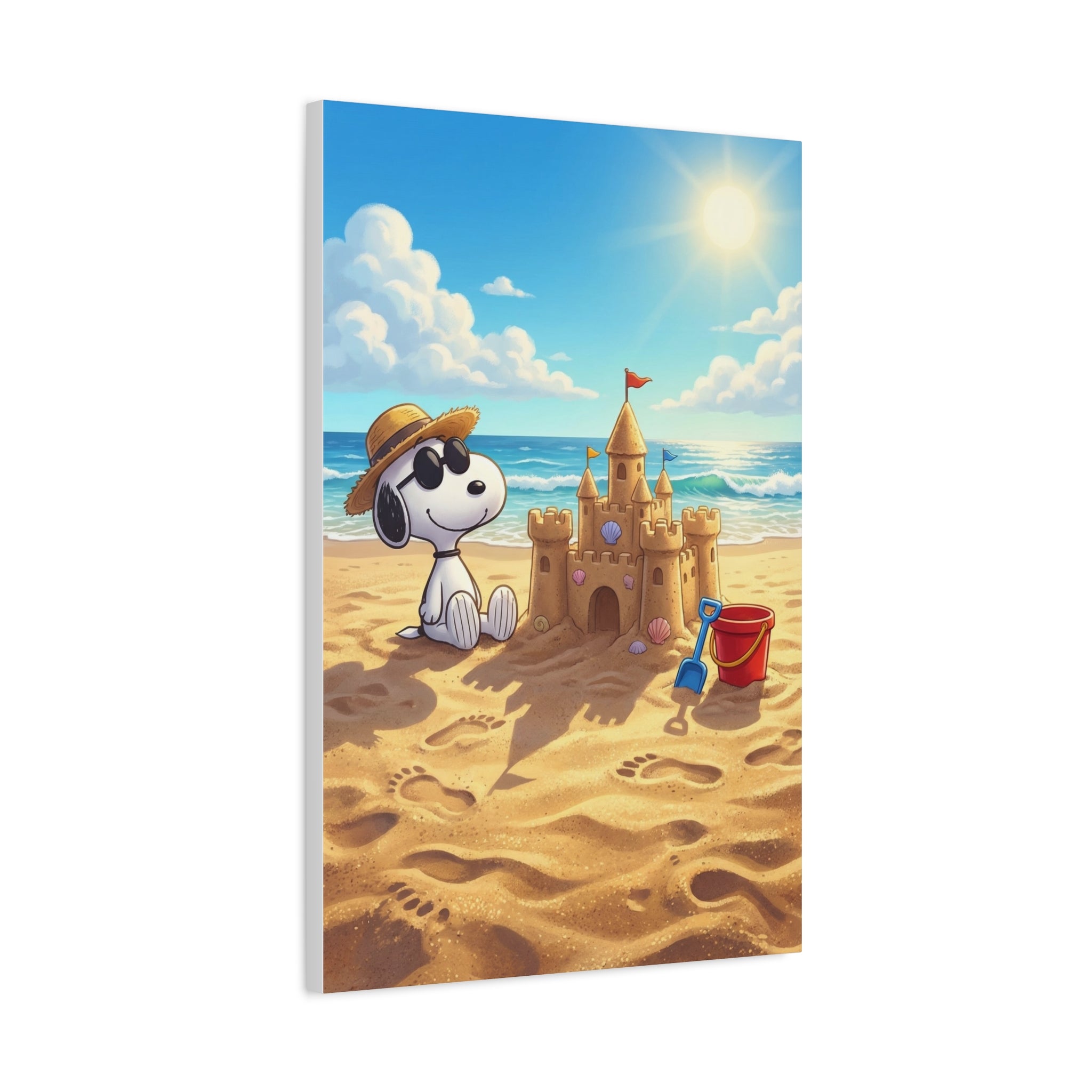 Snoopy At Beach Canvas
