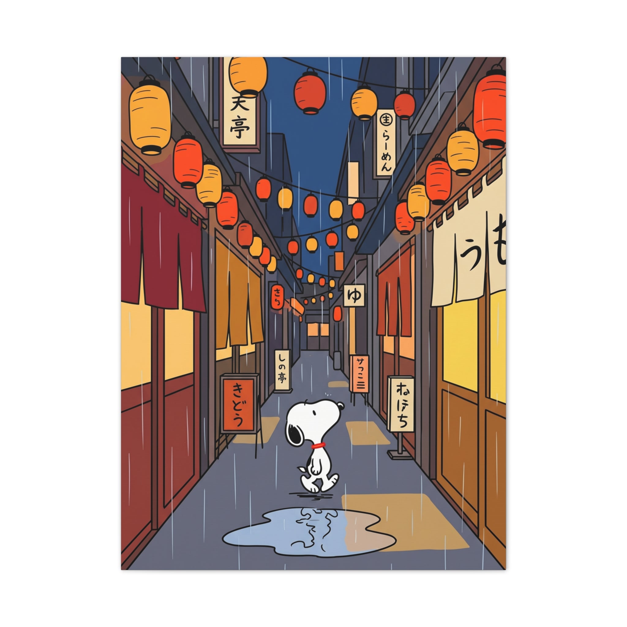 Rainy Night Alley Canvas