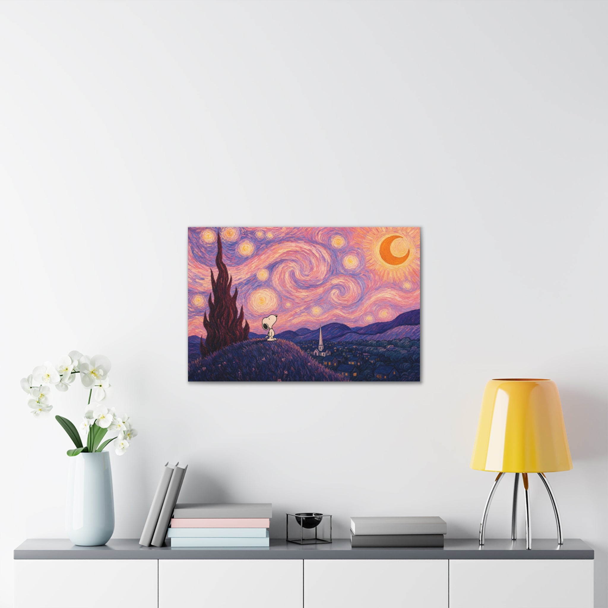 Snoopy Starry Night Canvas
