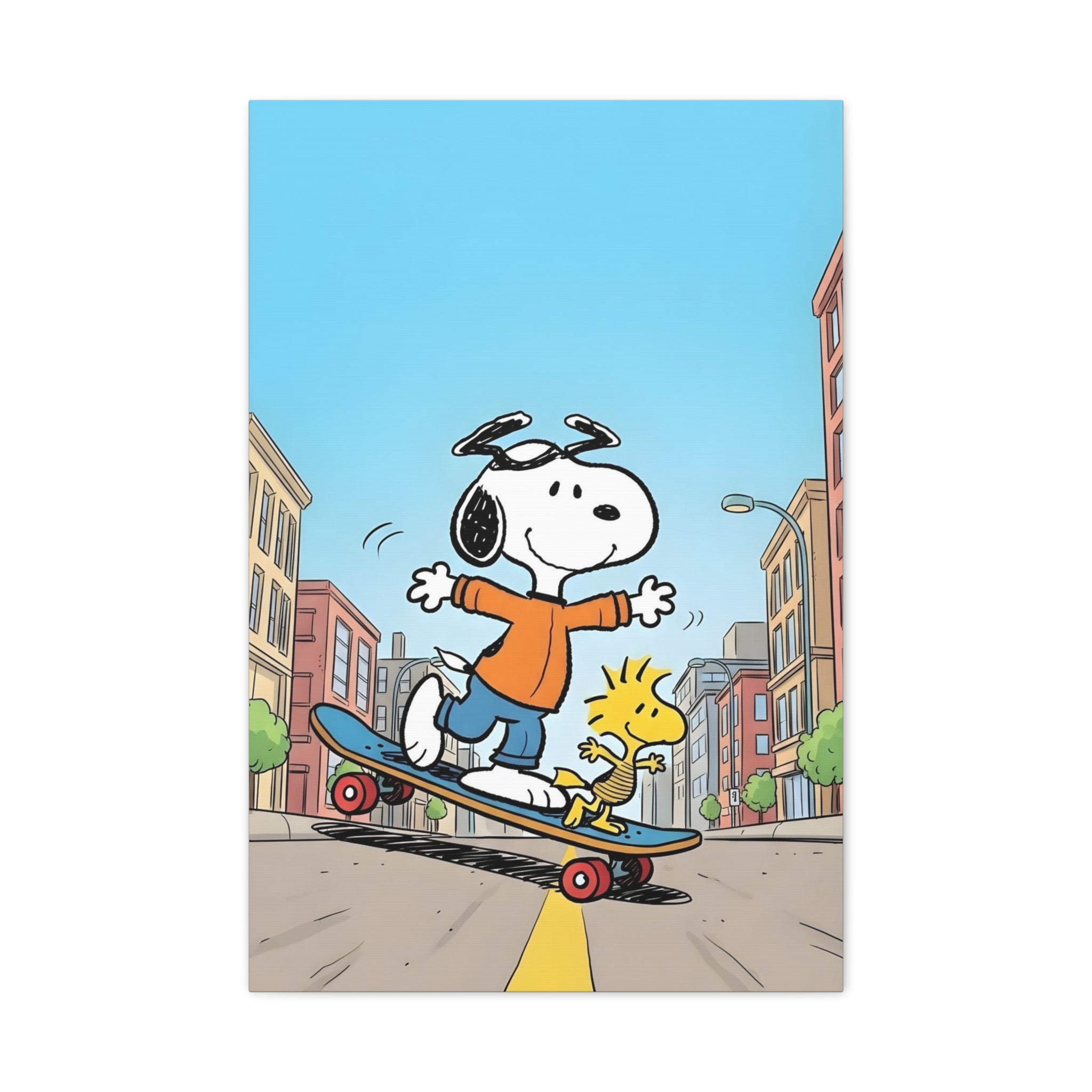 Snoopy Skateboarding Canvas