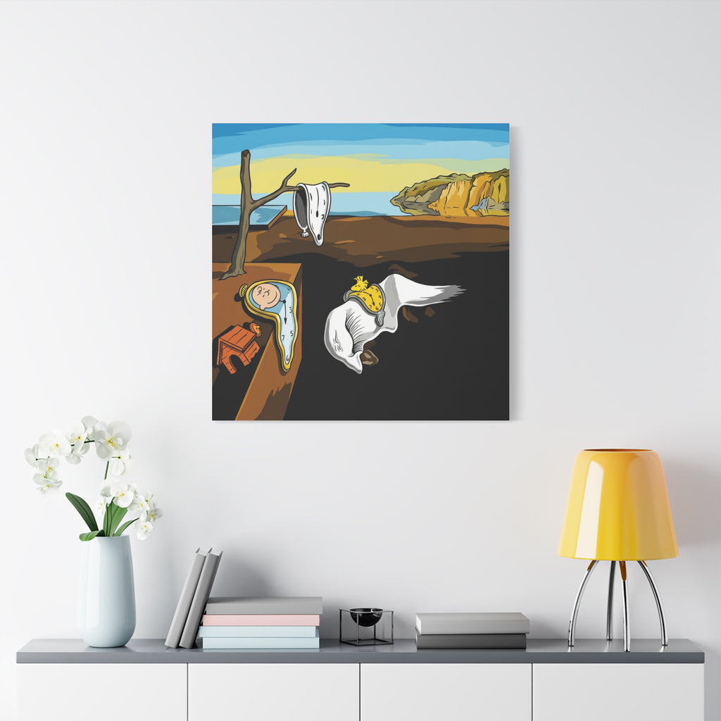 Melting Clocks Snoopy Canvas