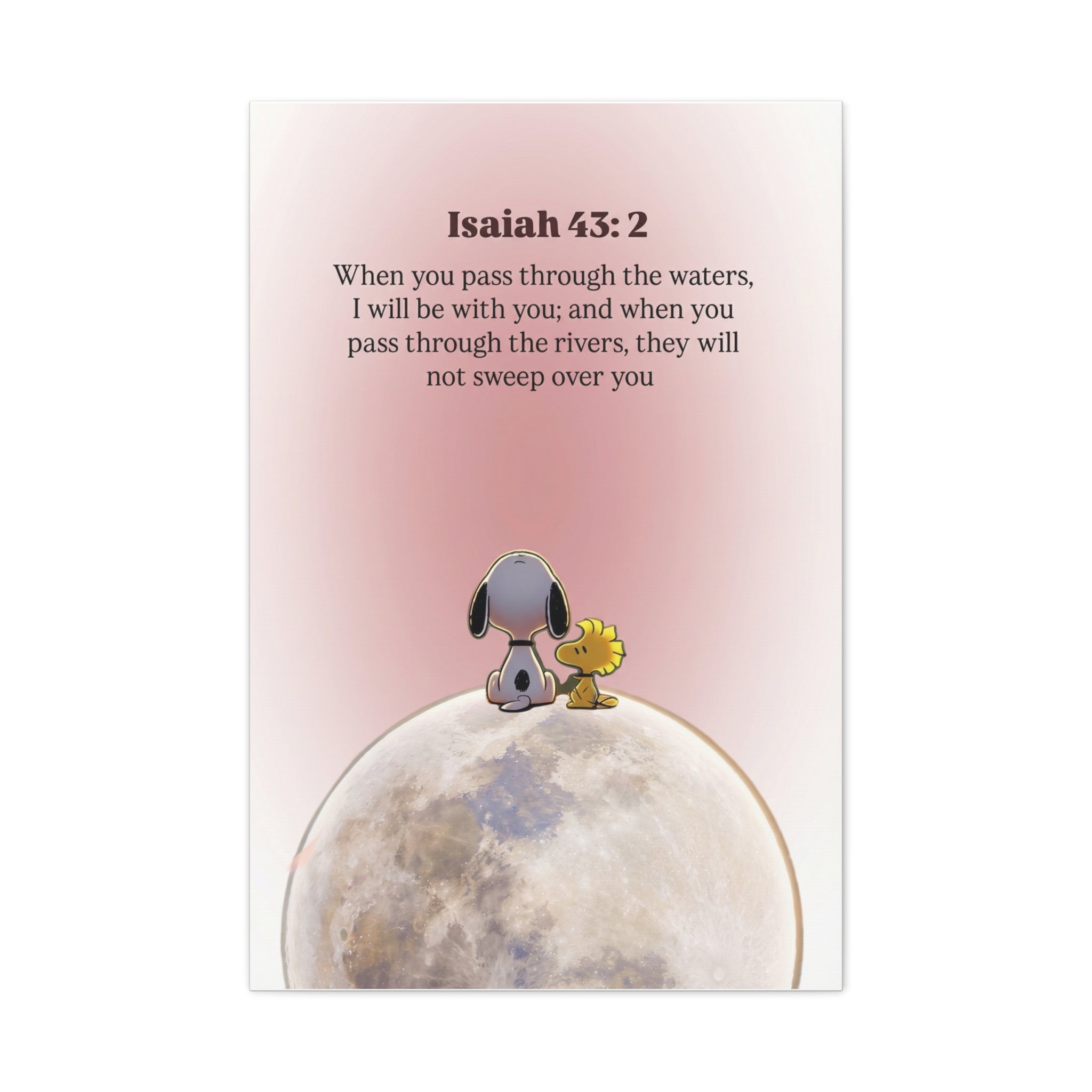 Isaiah 43:2 Snoopy Canvas