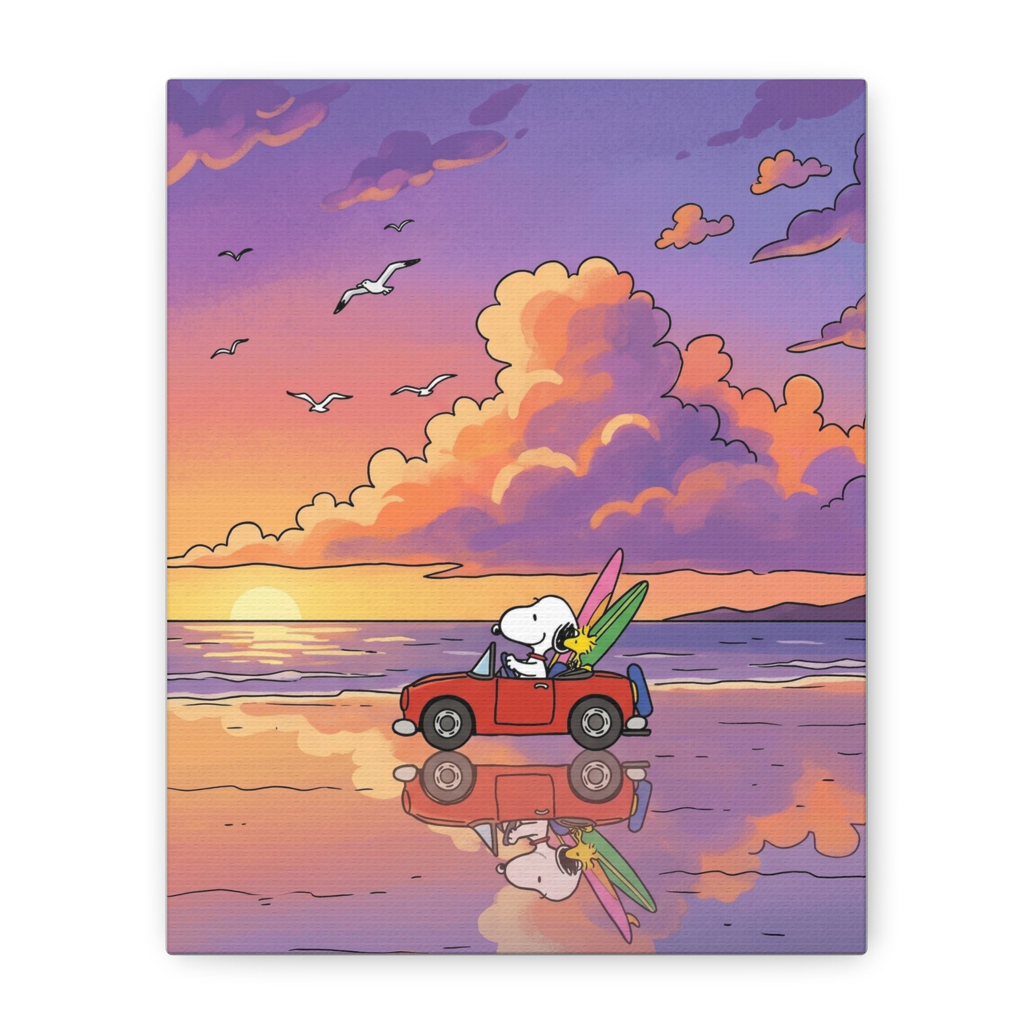 Snoopy Surf Sunset Canvas