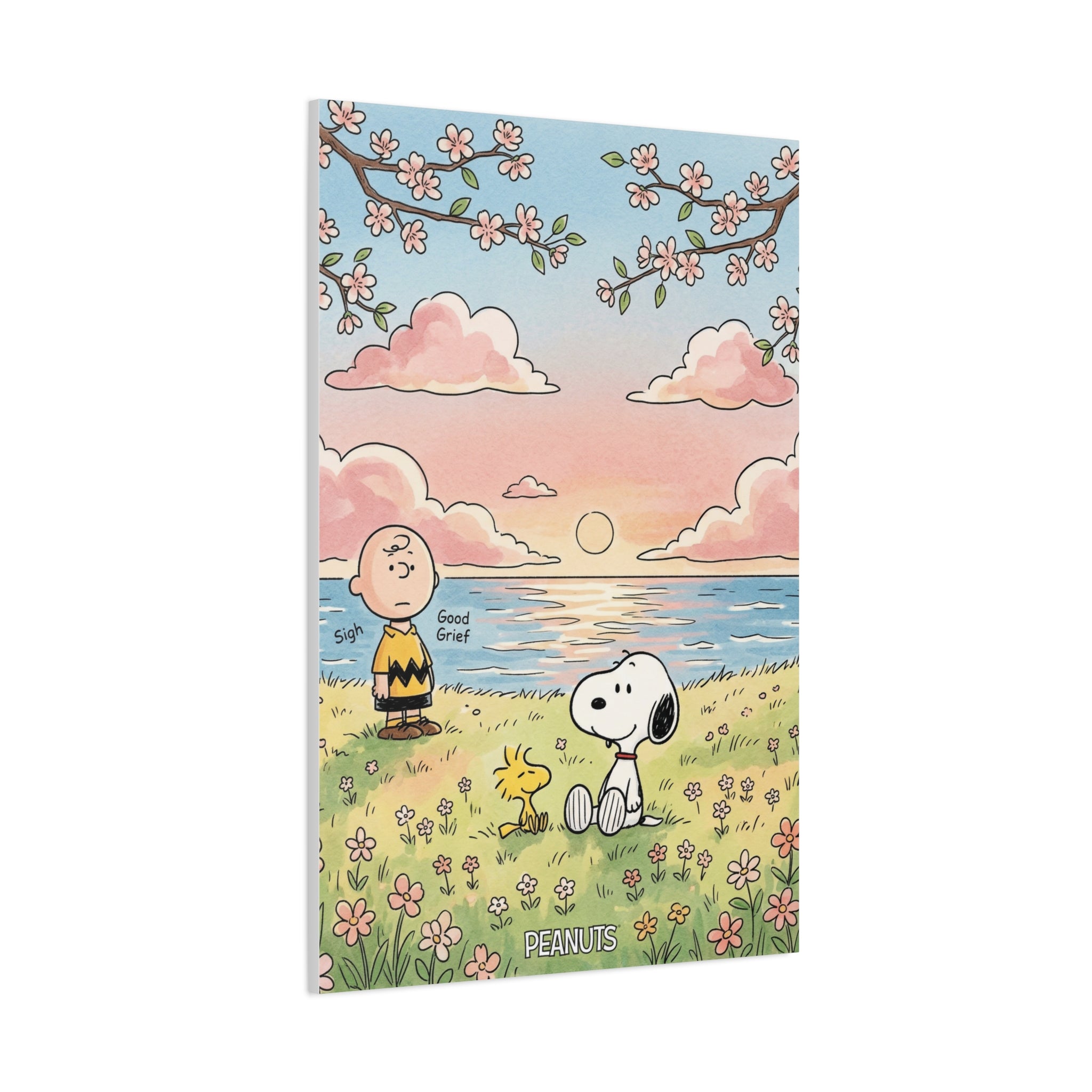 Snoopy Charlie Sunset Canvas