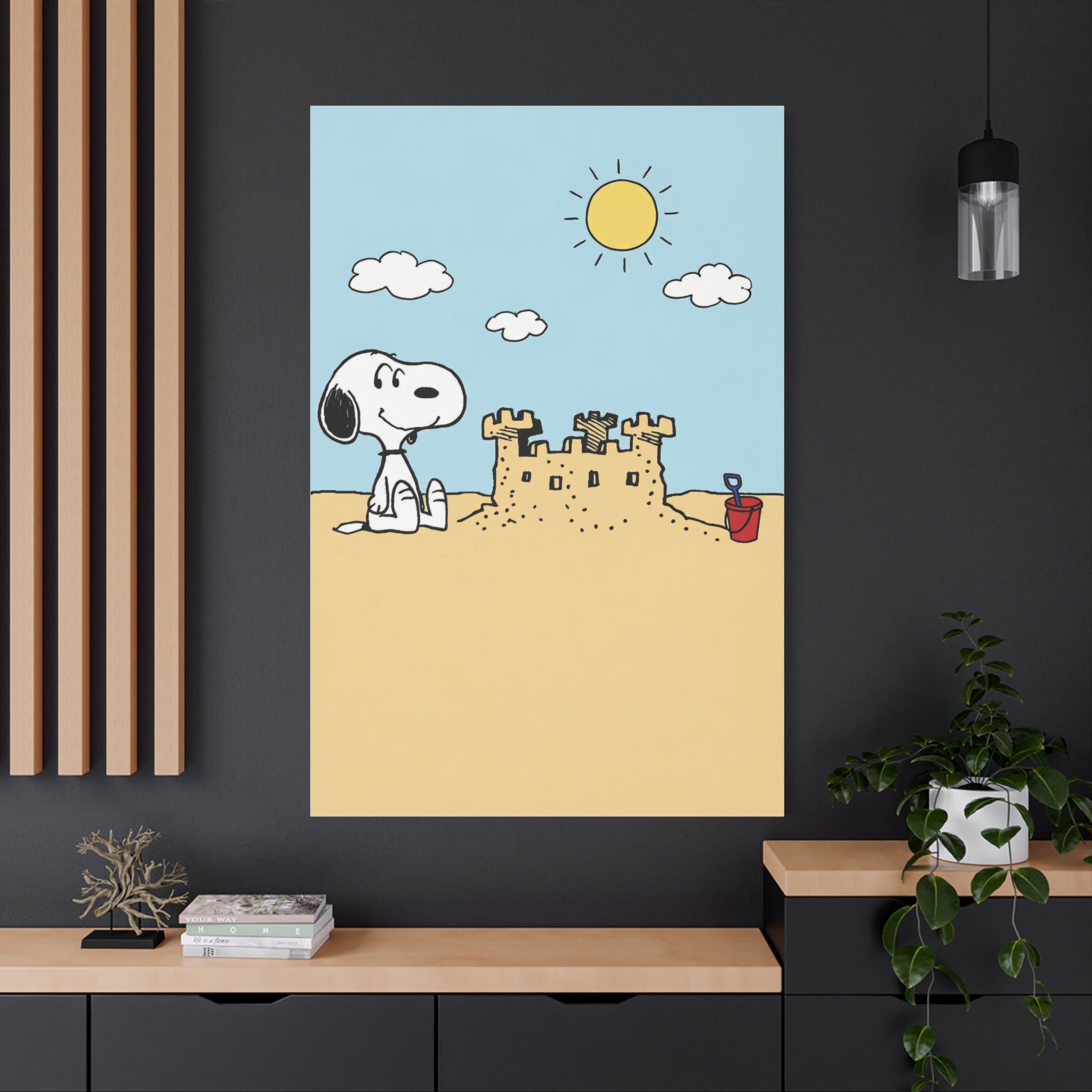 Snoopy Beach Sandcastle Canvas