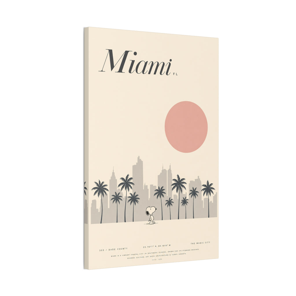 Miami Skyline Sun Canvas