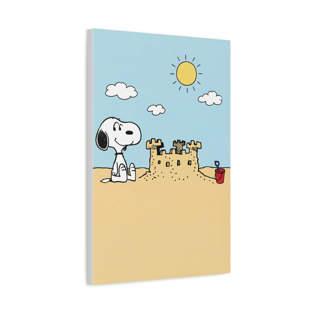 Snoopy Beach Sandcastle Canvas