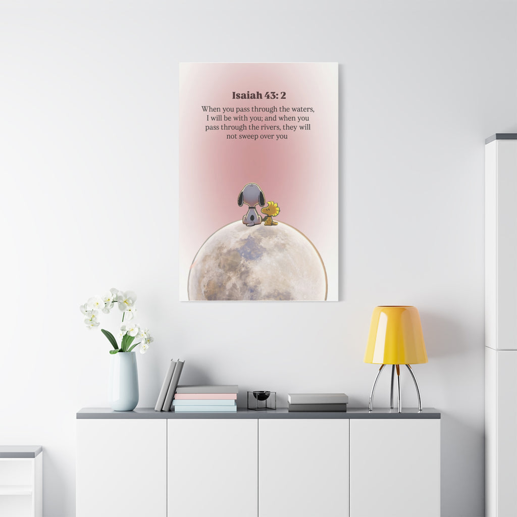 Isaiah 43:2 Snoopy Canvas