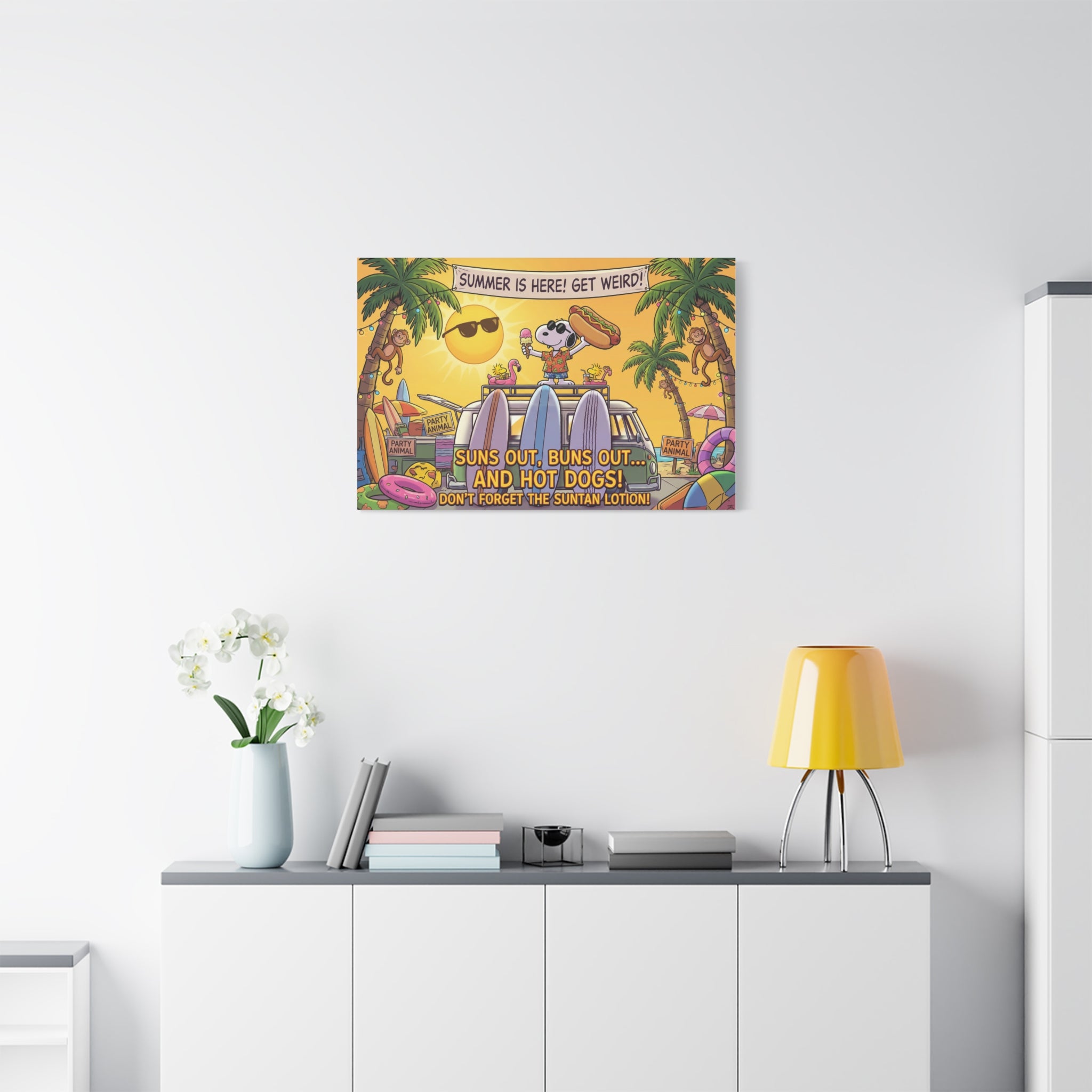 Summer Surf Scene Canvas
