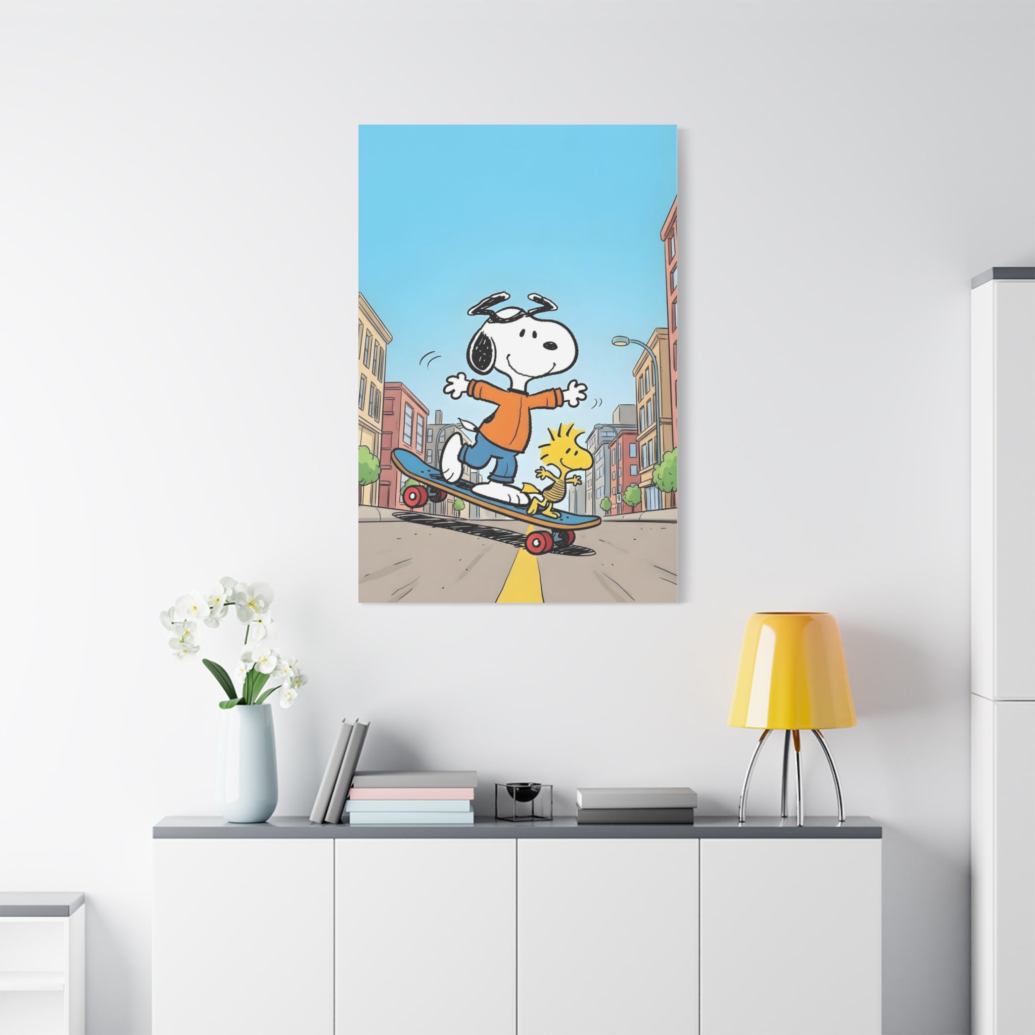 Snoopy Skateboarding Canvas