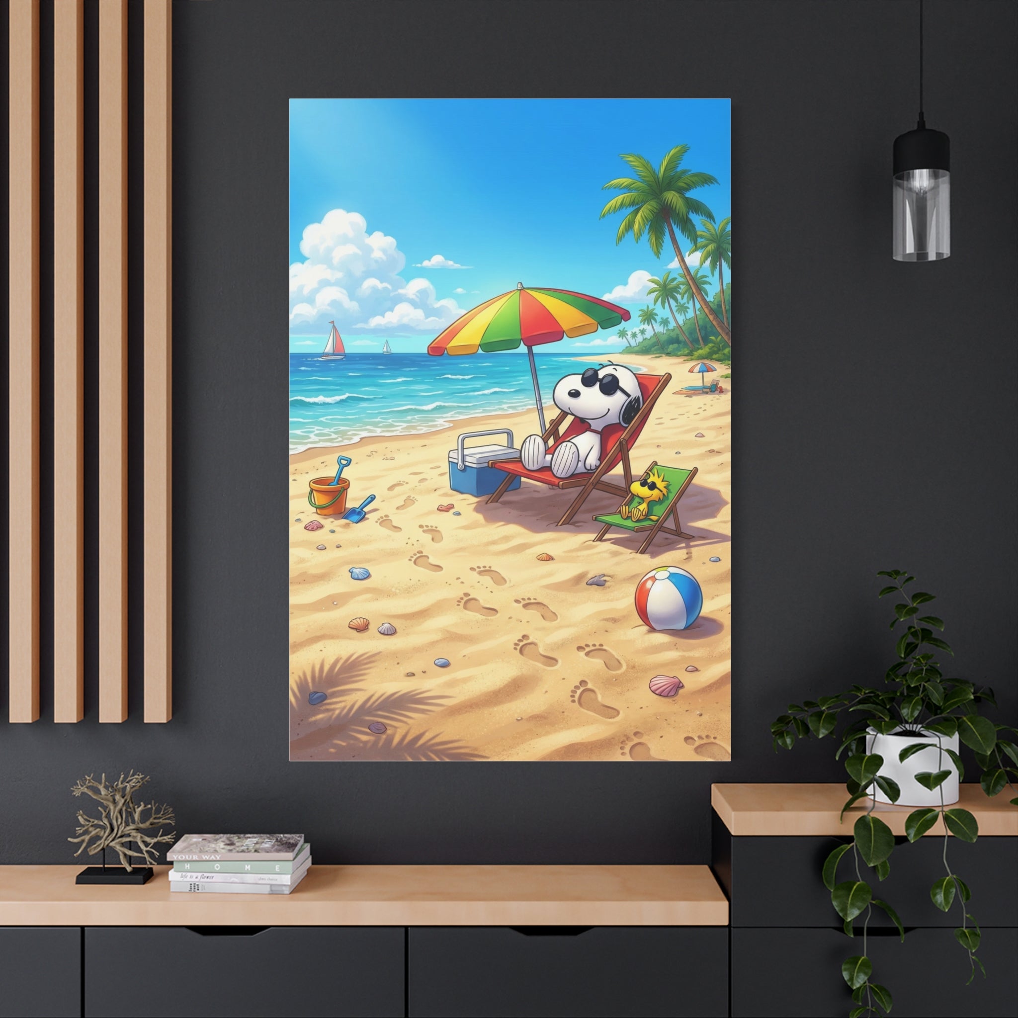 Snoopy Beach Matte Canvas