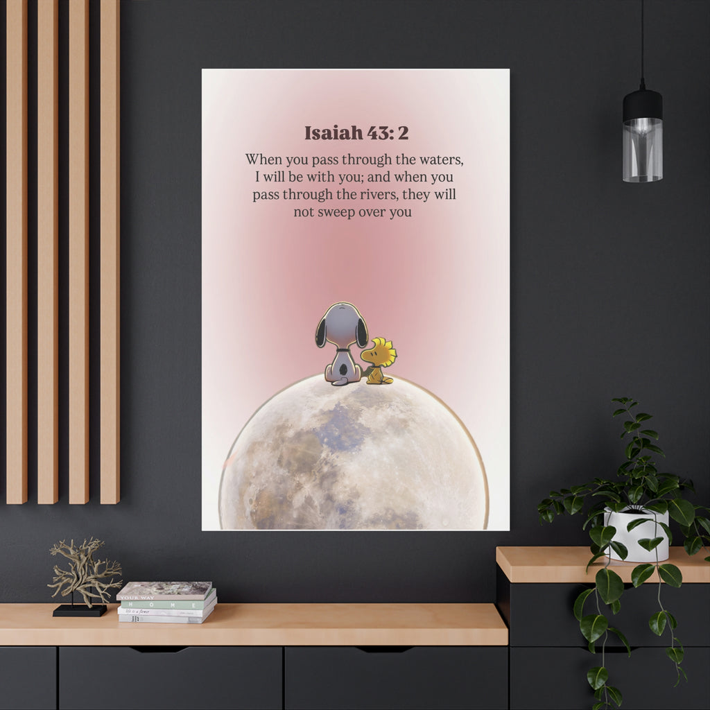 Isaiah 43:2 Snoopy Canvas